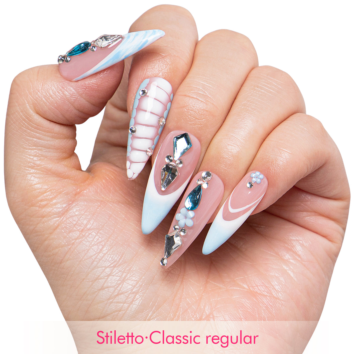 Glacier Jewel Handmade Nails H738