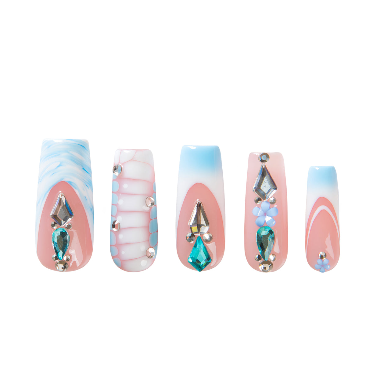 Glacier Jewel Handmade Nails H738