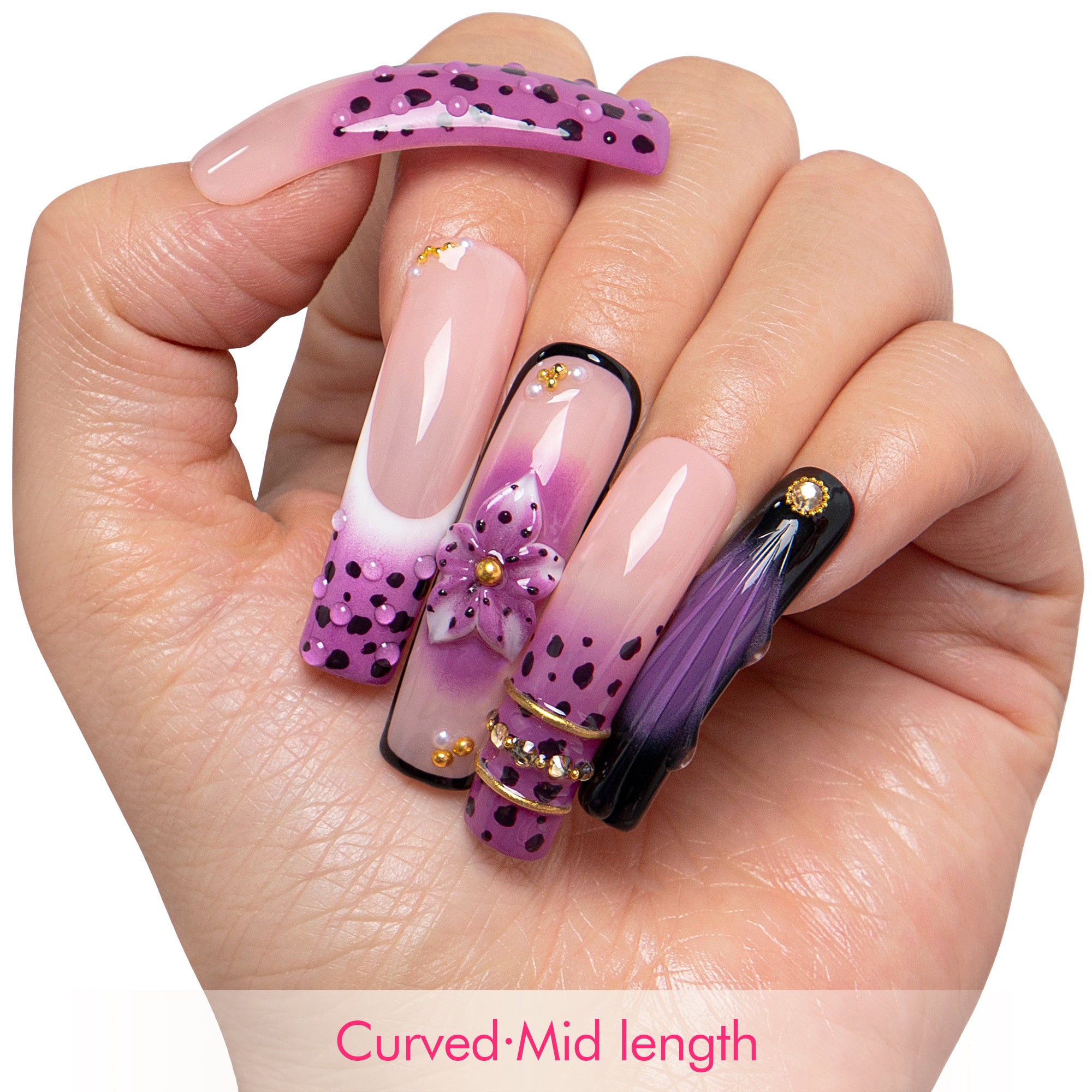 Plum Noir Handmade Nails H740