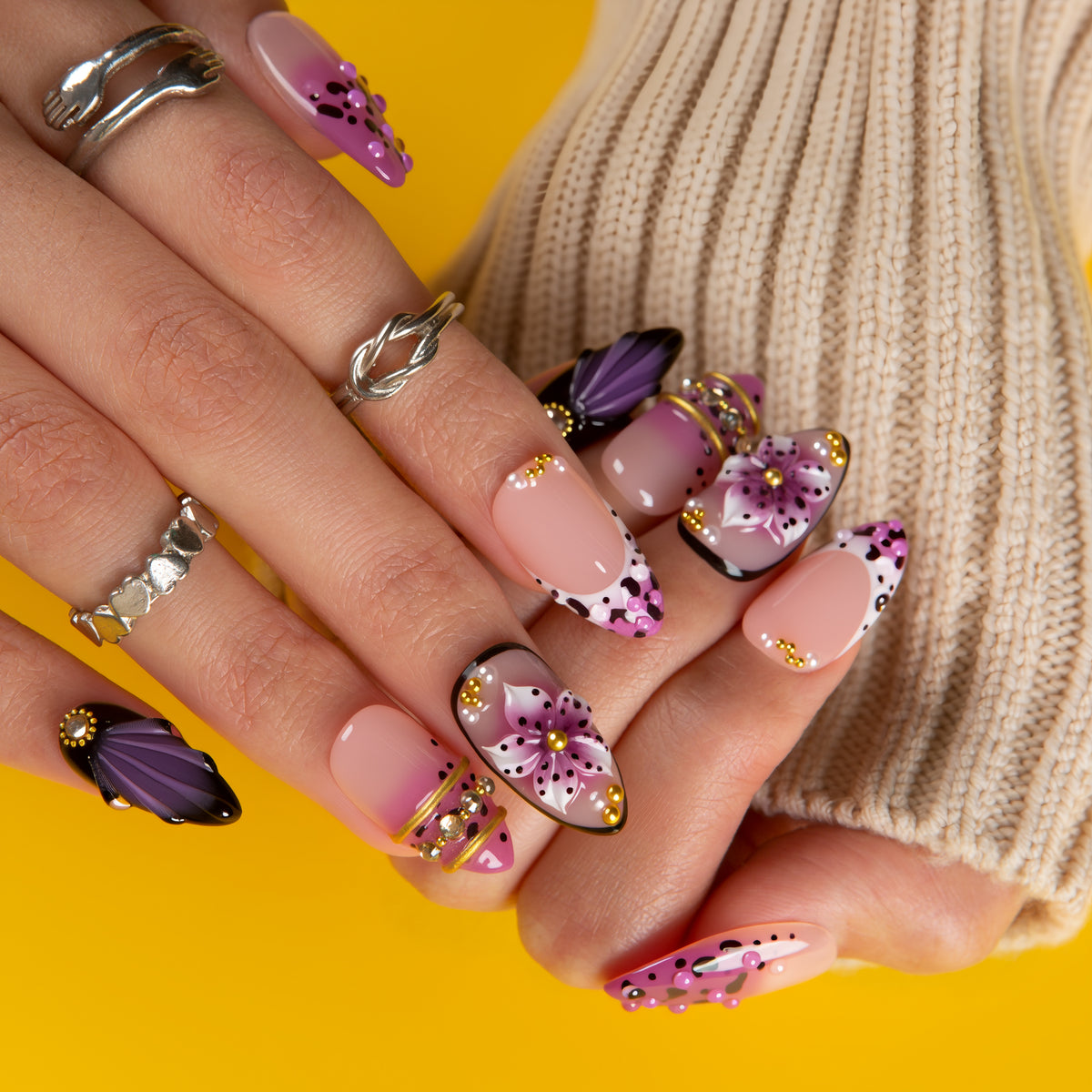 Plum Noir Handmade Nails H740
