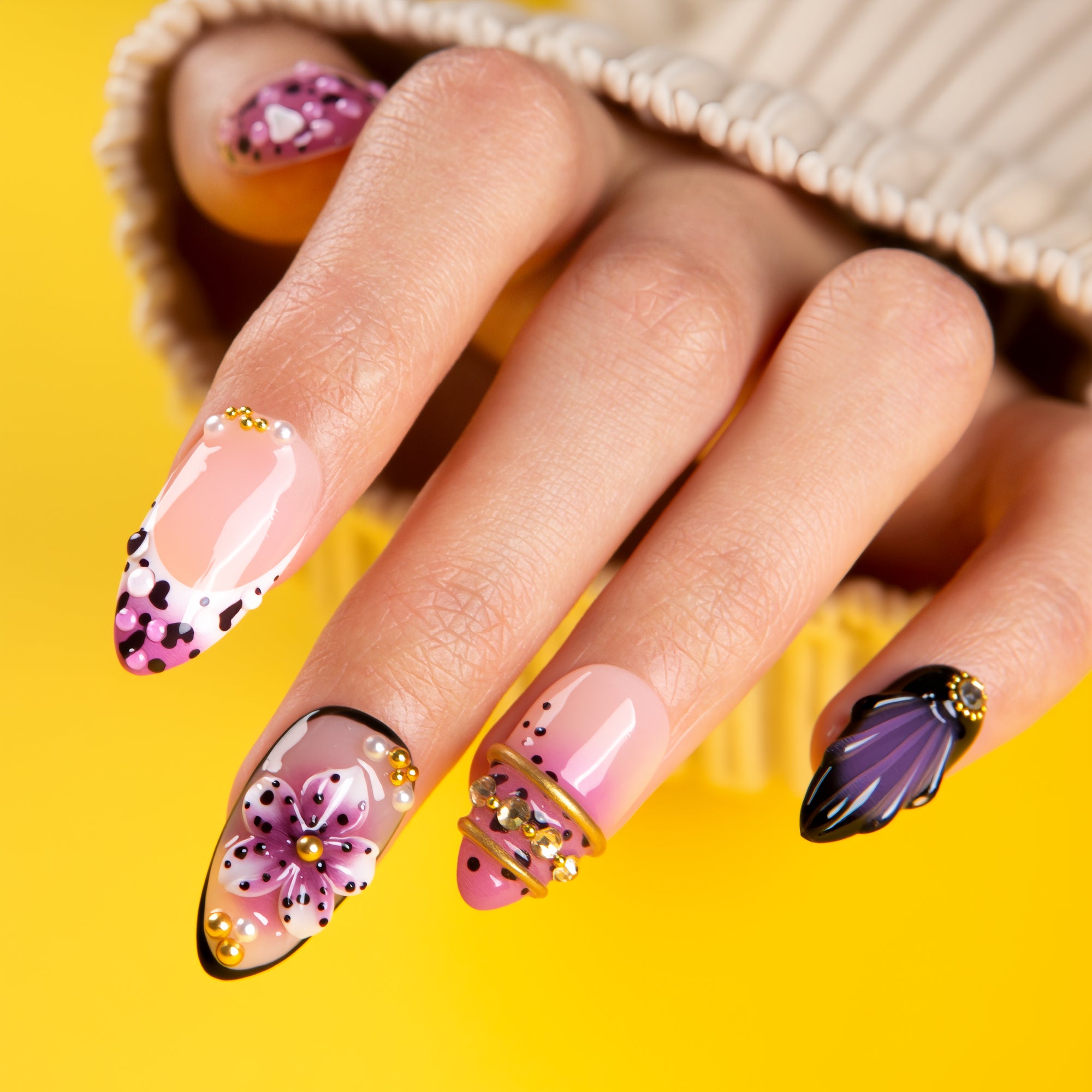 Plum Noir Handmade Nails H740