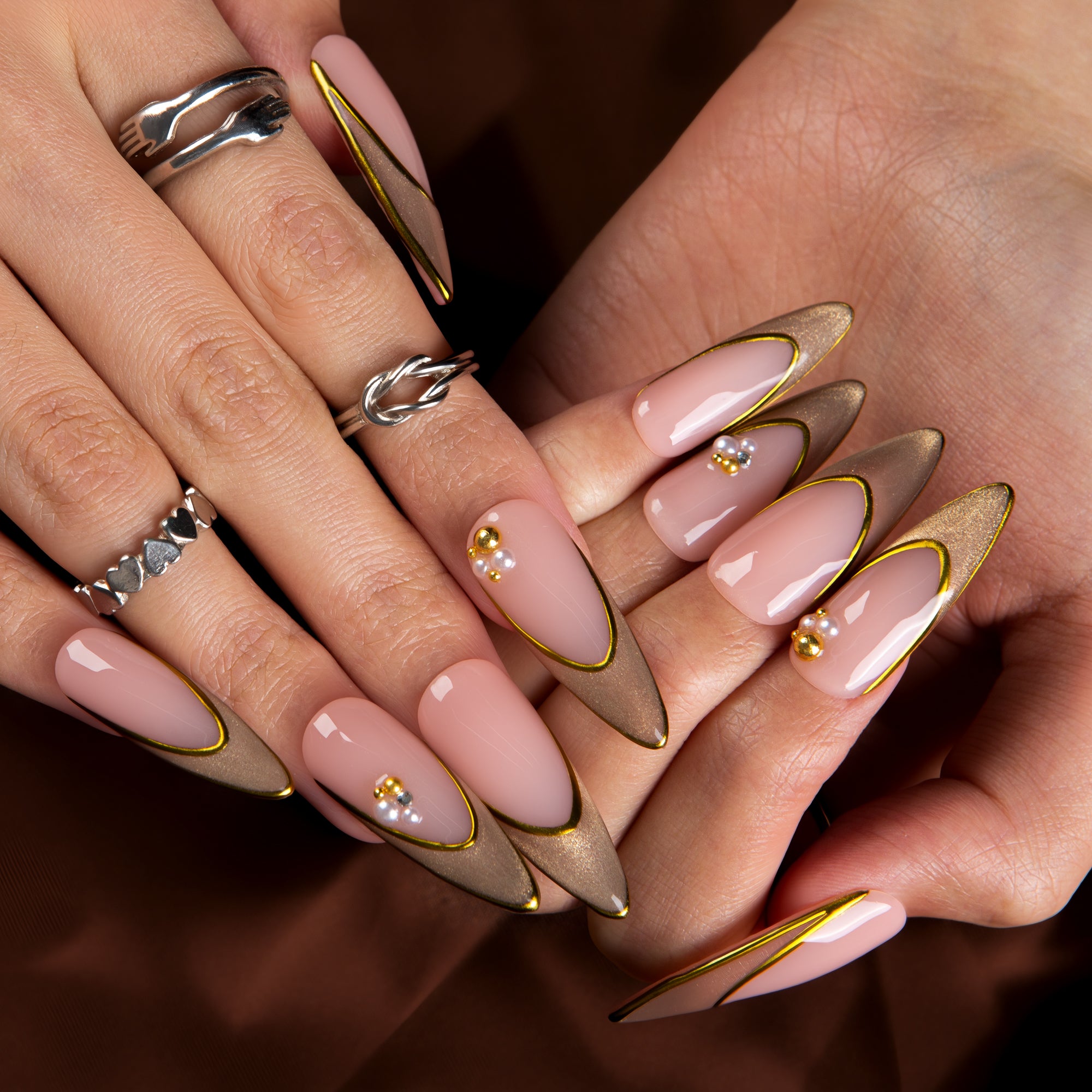 Soft Gilt Handmade Nails H741