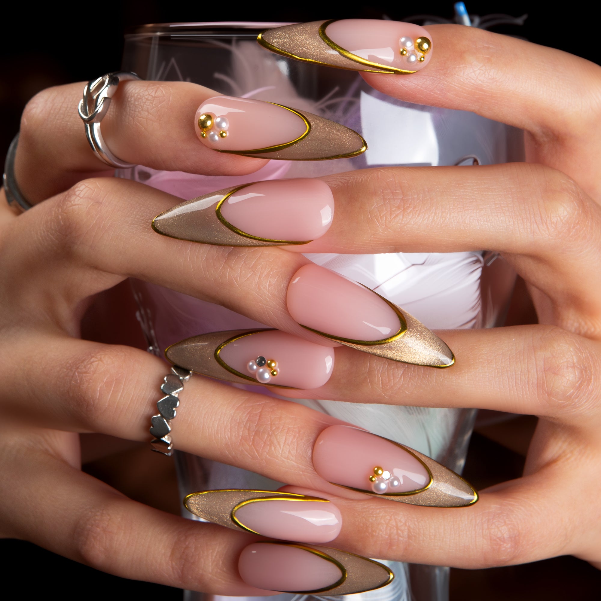 Soft Gilt Handmade Nails H741