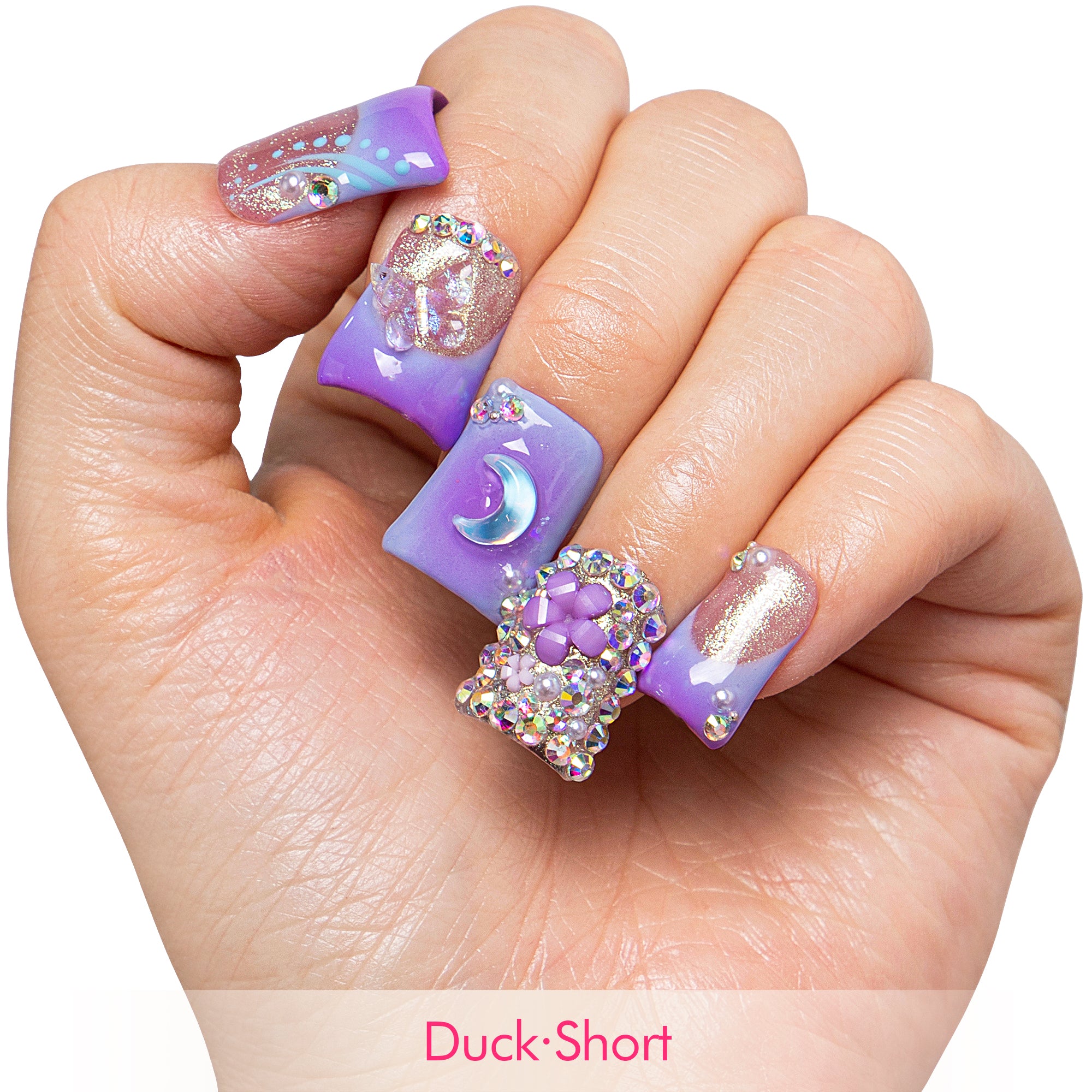 Lilac Stardust Handmade Nails H743