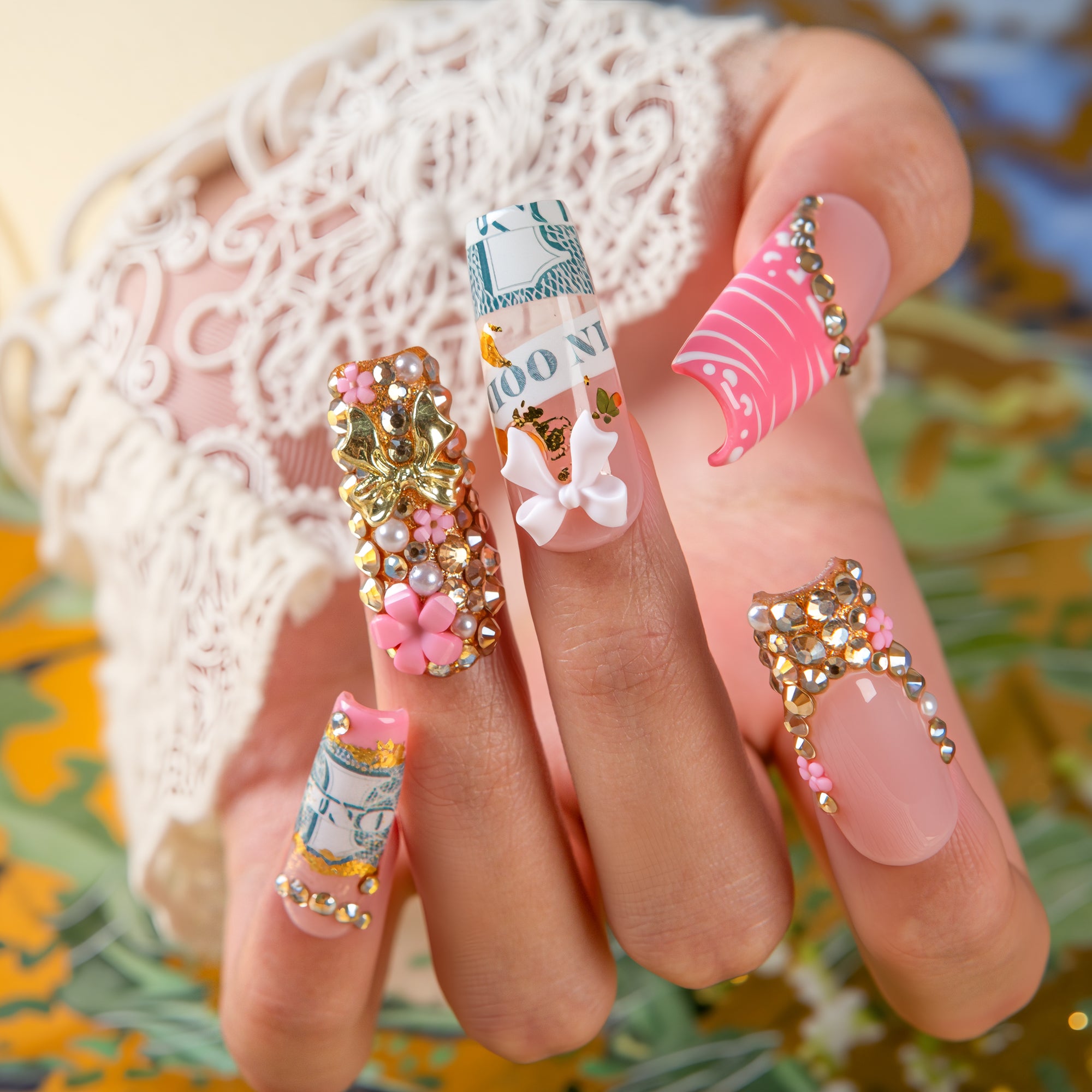 Pink Payday Handmade Nails H744