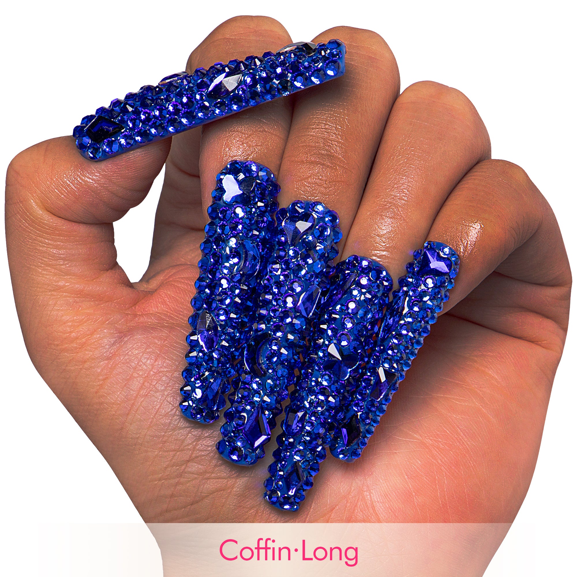 Deep Sea Classic Rhinestone Handmade Nails H75