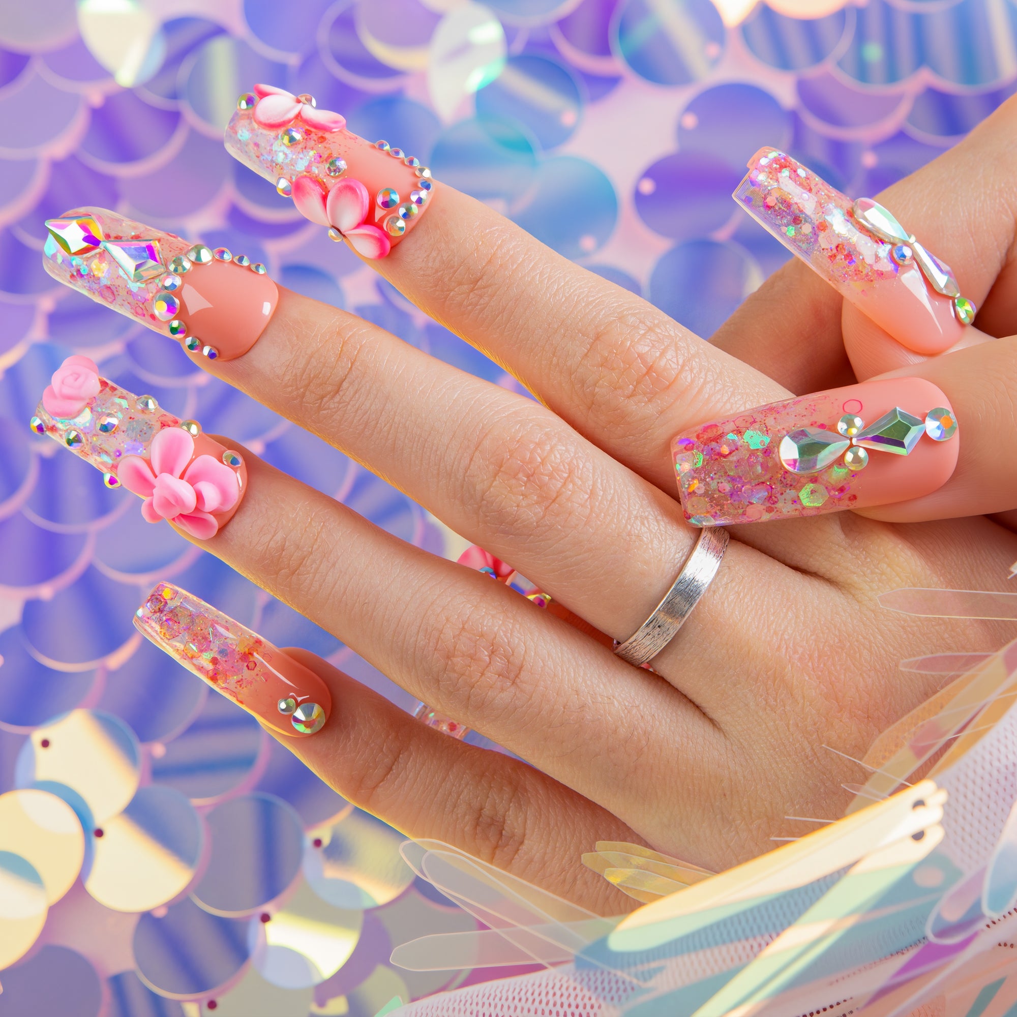 Rose Dust Handmade Nails H760