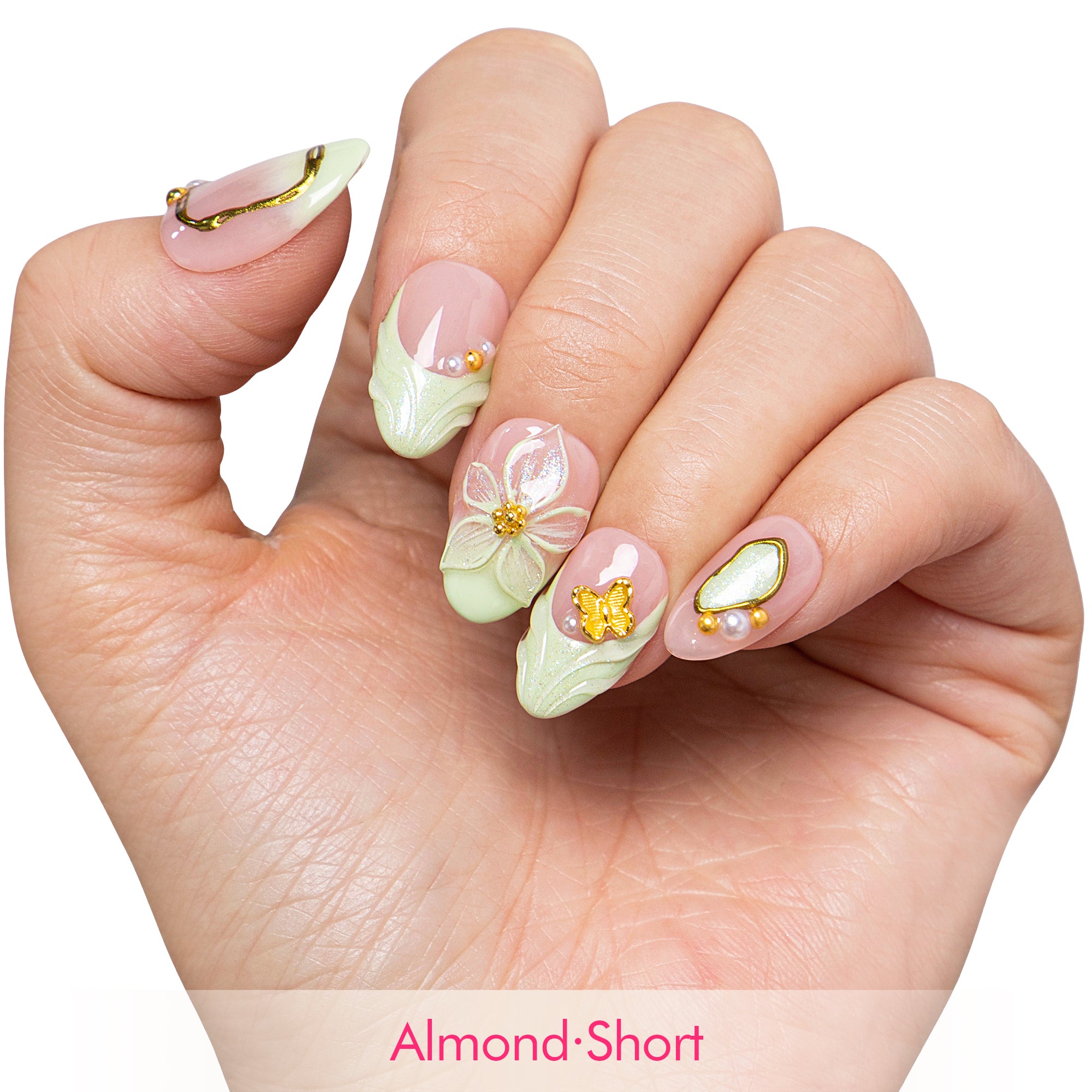 Mint Petal Handmade Nails H761