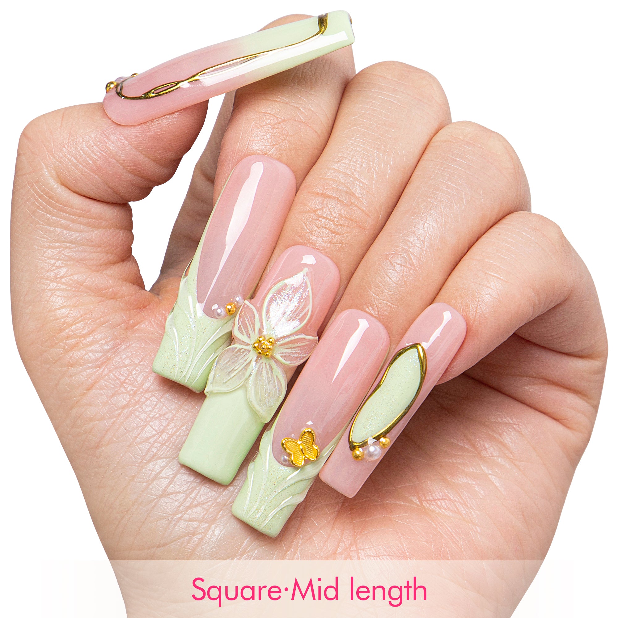 Mint Petal Handmade Nails H761