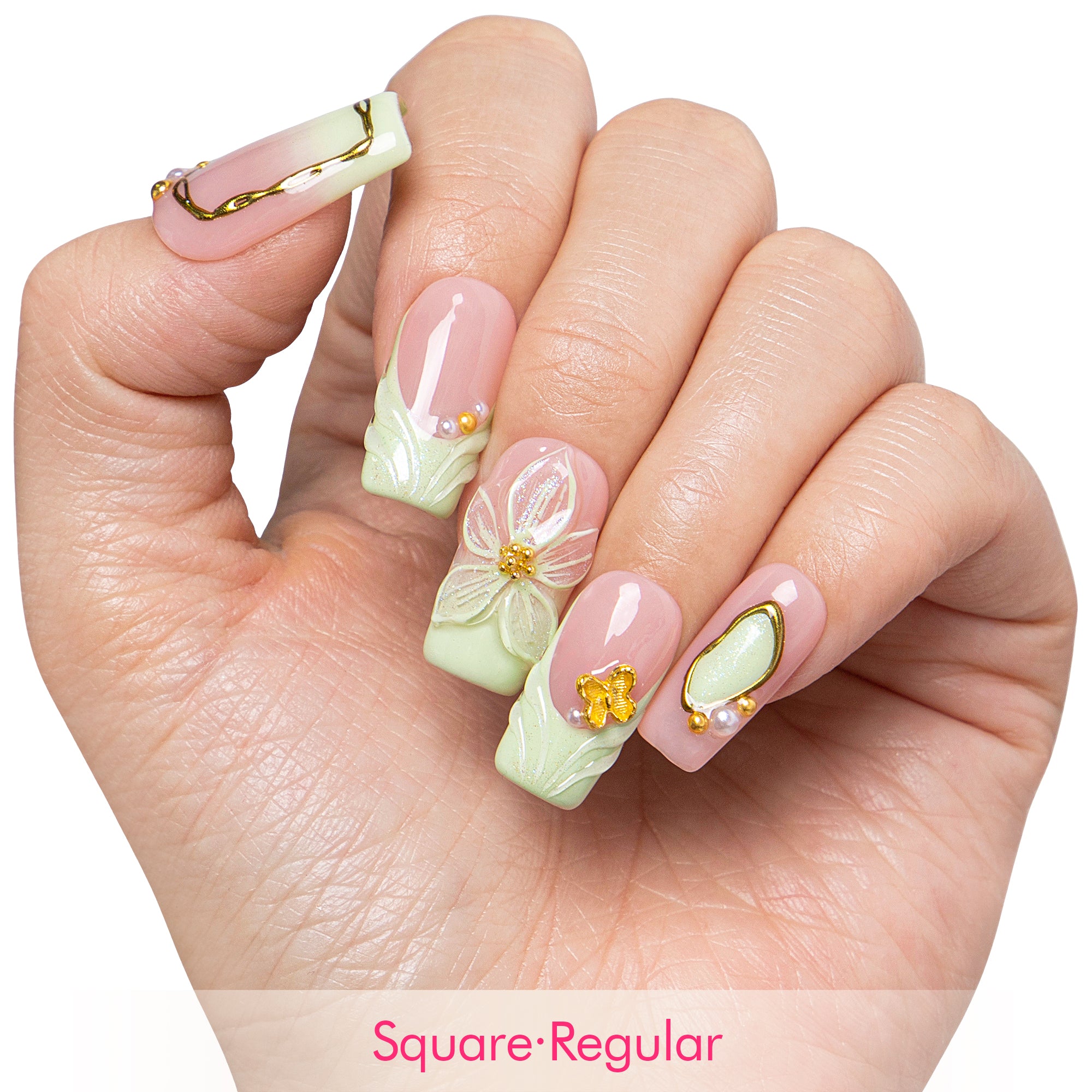 Mint Petal Handmade Nails H761
