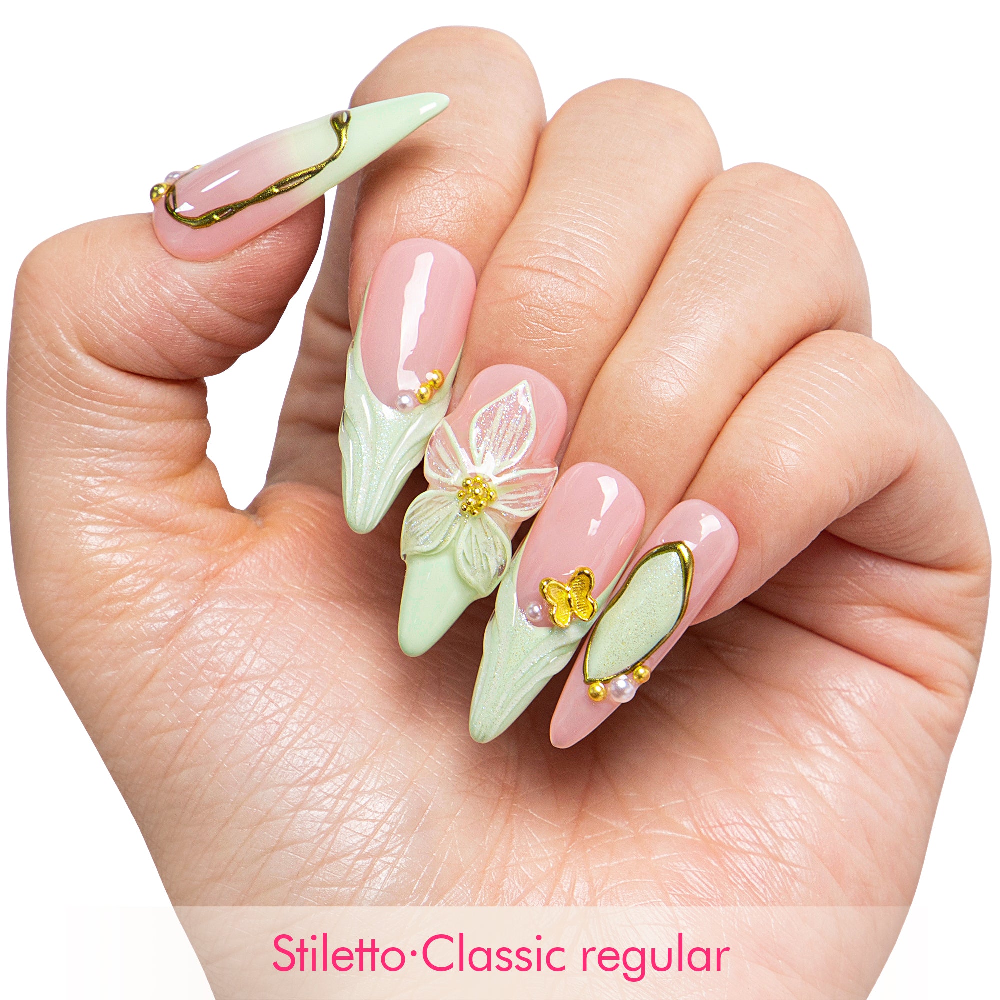 Mint Petal Handmade Nails H761