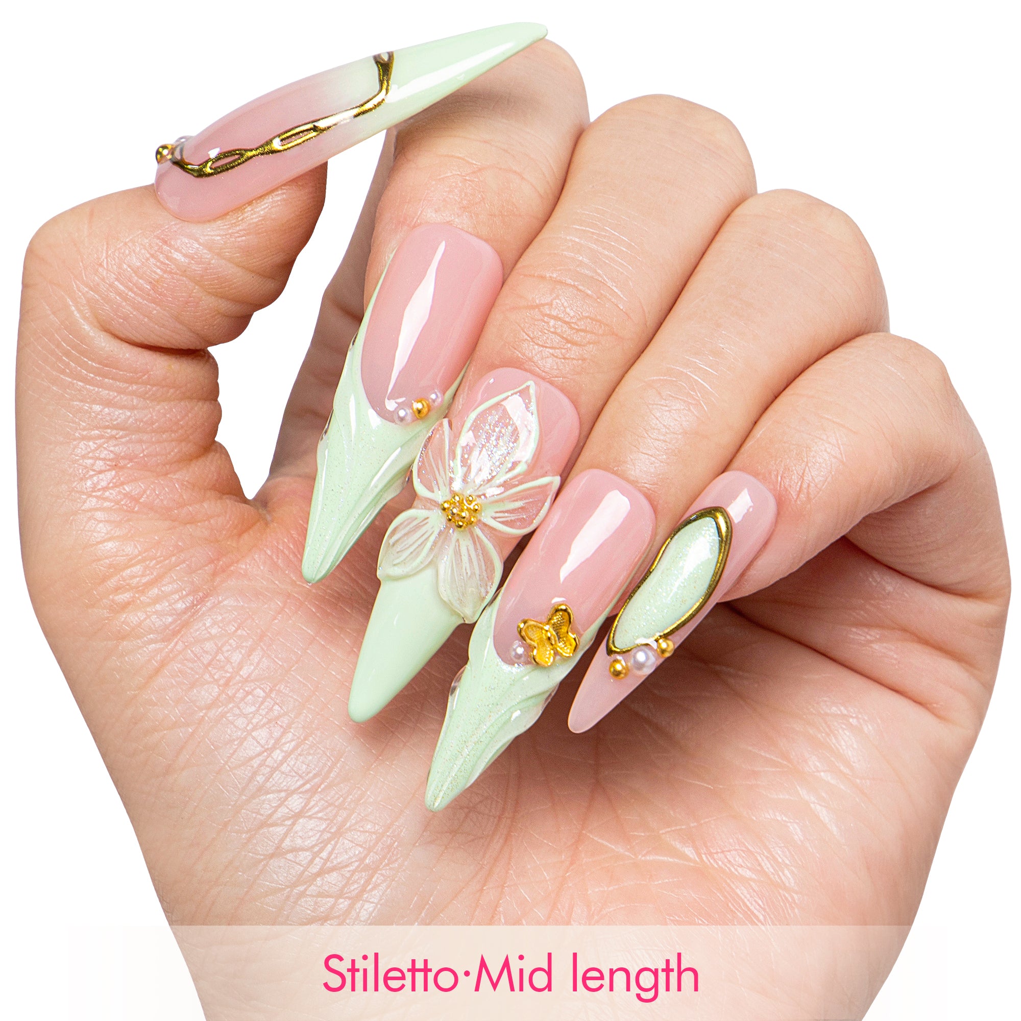 Mint Petal Handmade Nails H761