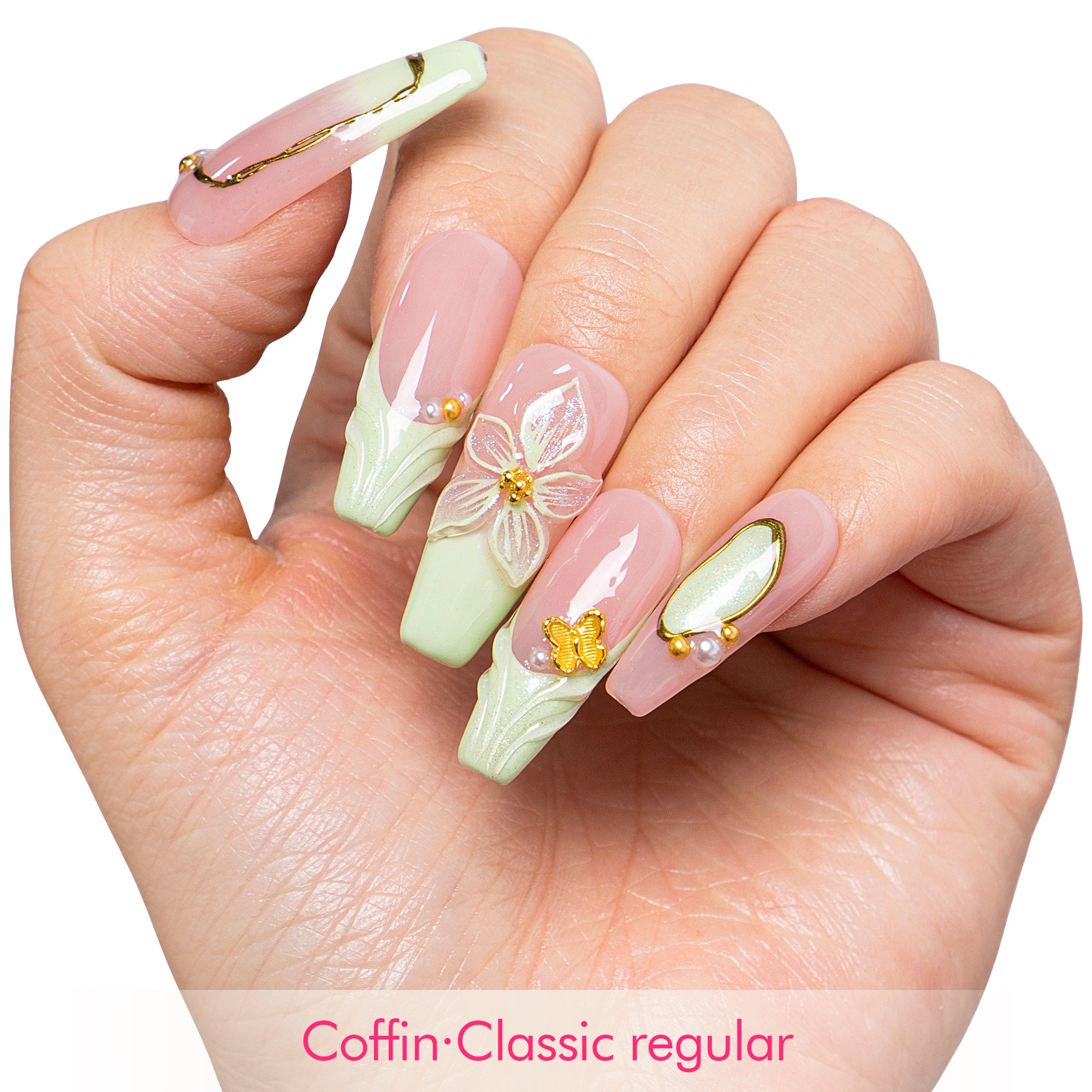 Mint Petal Handmade Nails H761