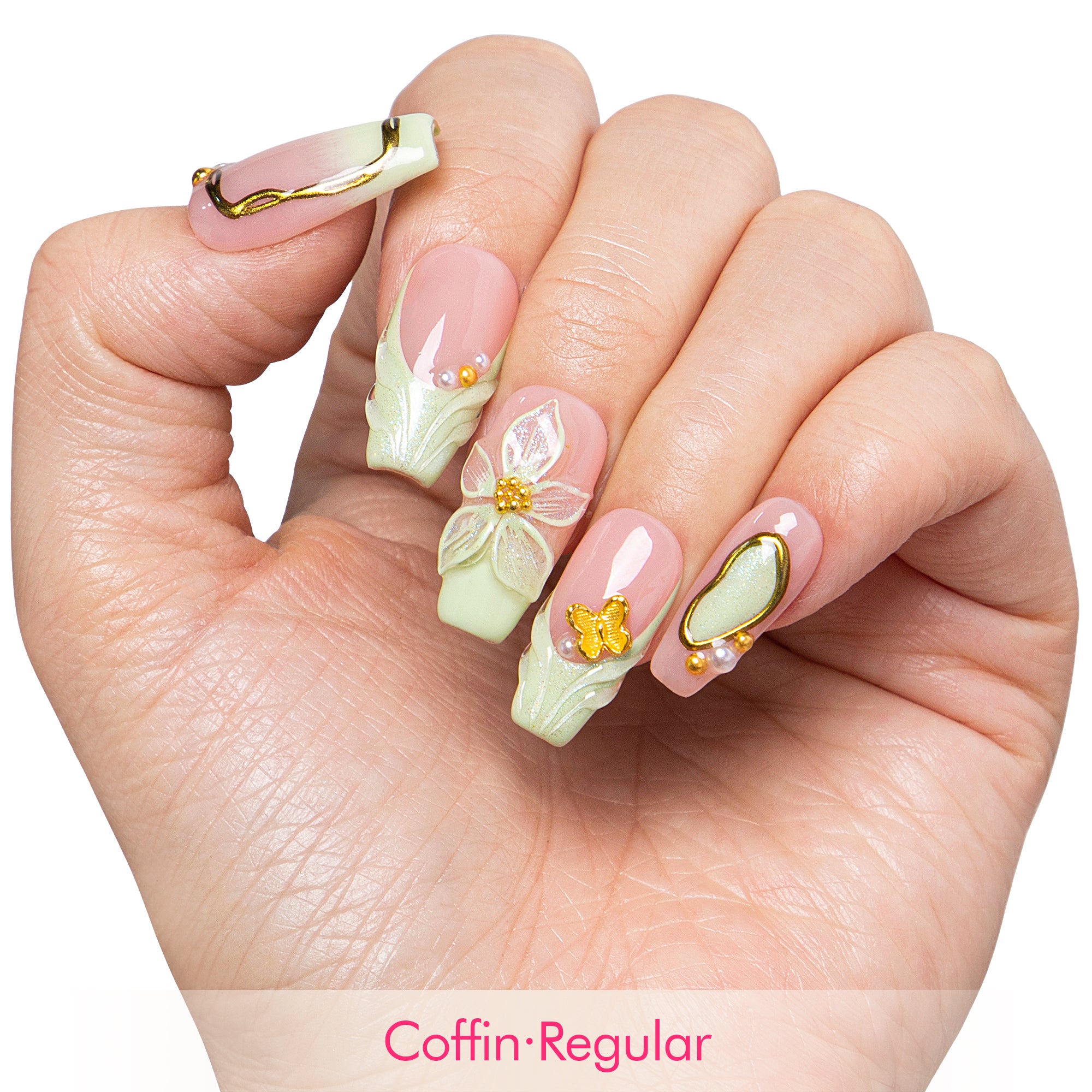 Mint Petal Handmade Nails H761