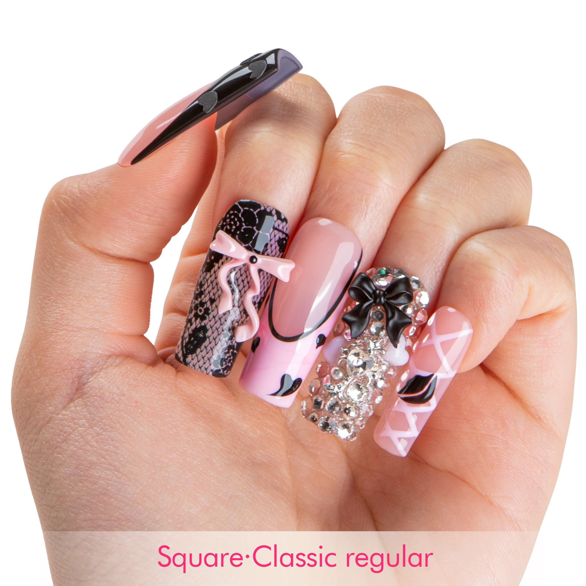 Pink After Midnight Handmade Nails H762
