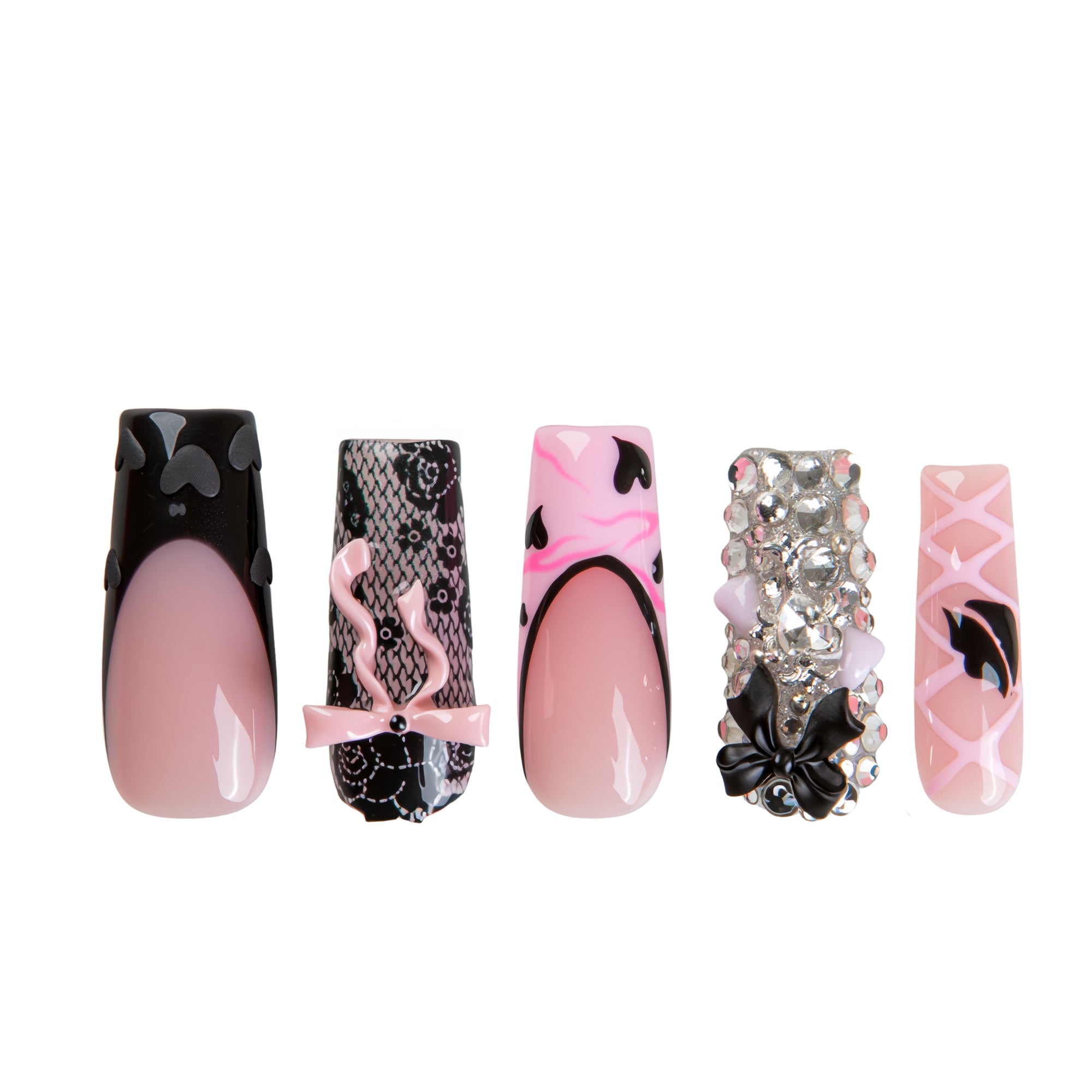 Pink After Midnight Handmade Nails H762