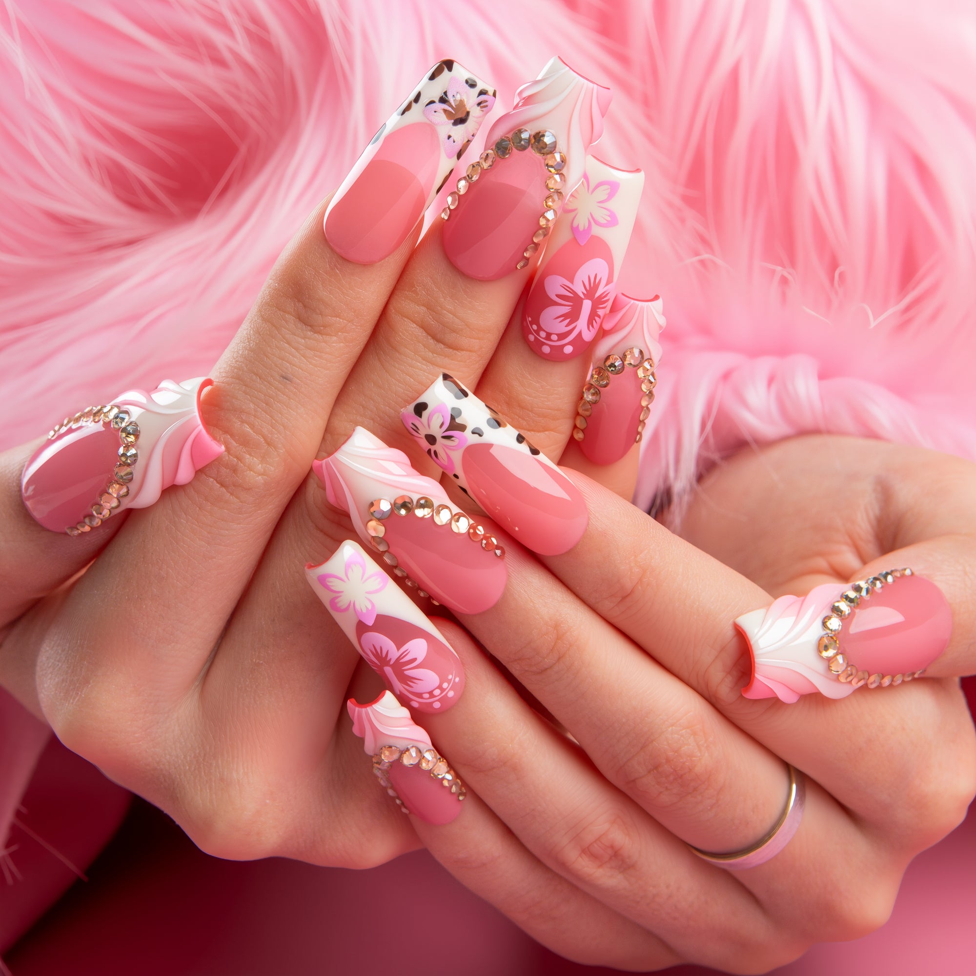 Blush Veil Handmade Nails H764