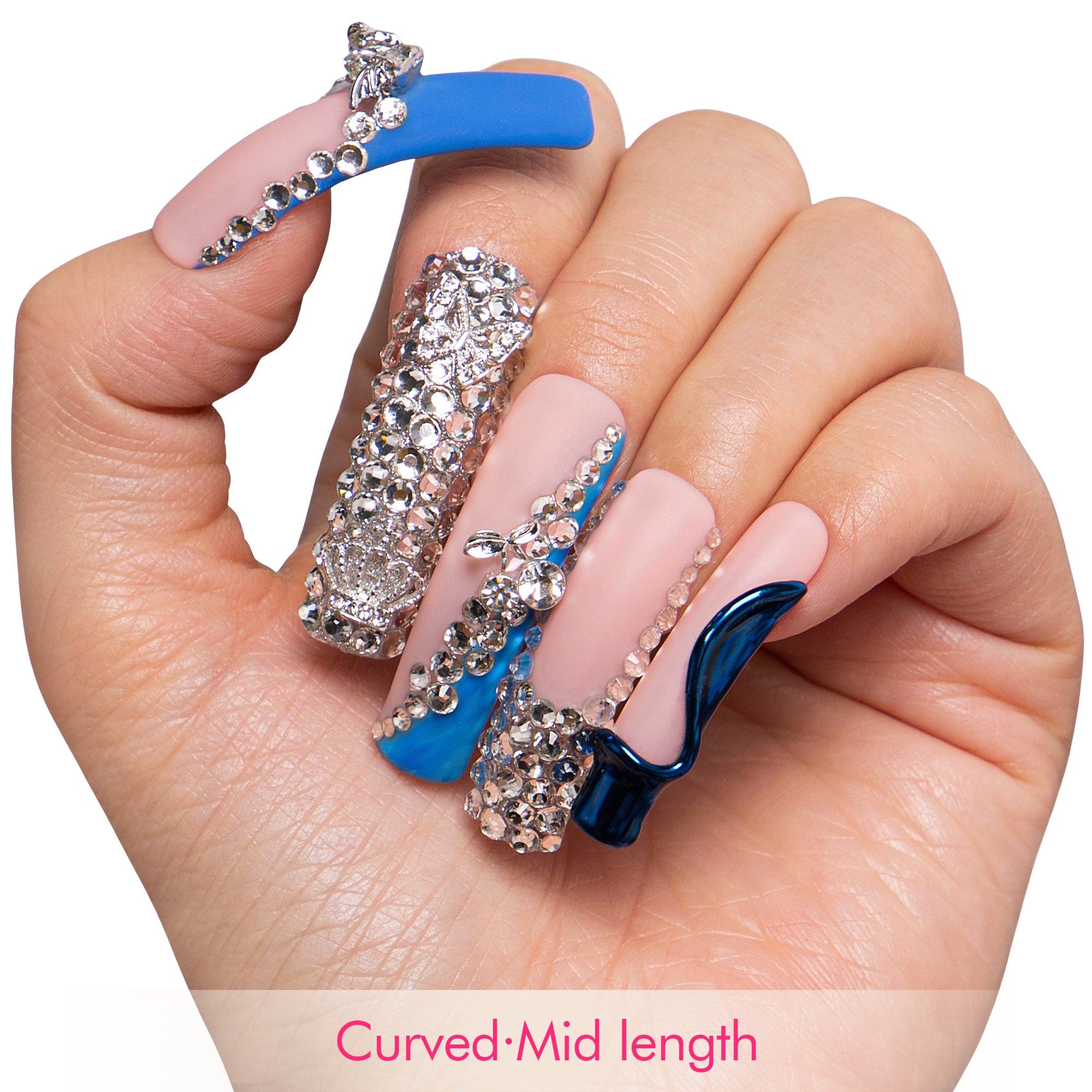 Royal Sapphire Handmade Nails H765