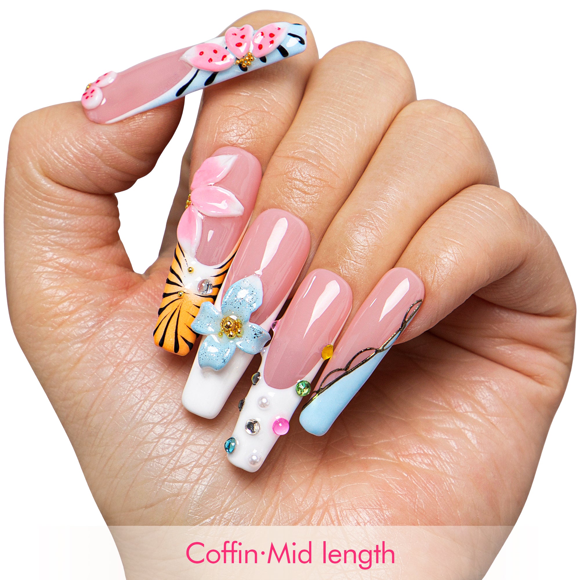 Pastel Garden Handmade Nails H768