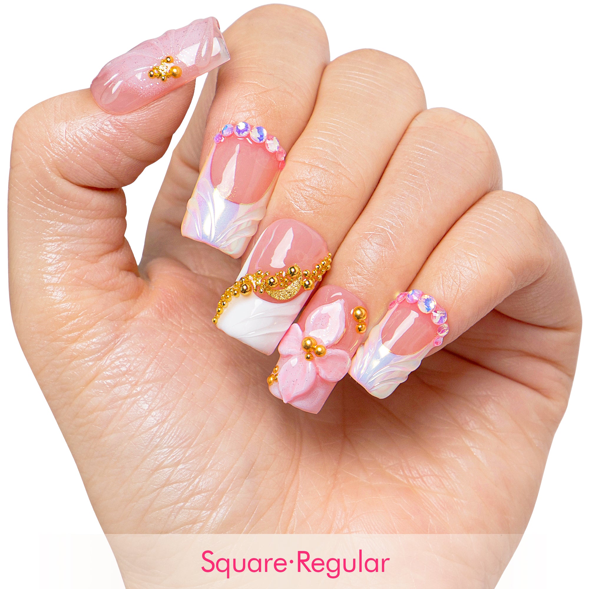 Pink Glow Handmade Nails H769