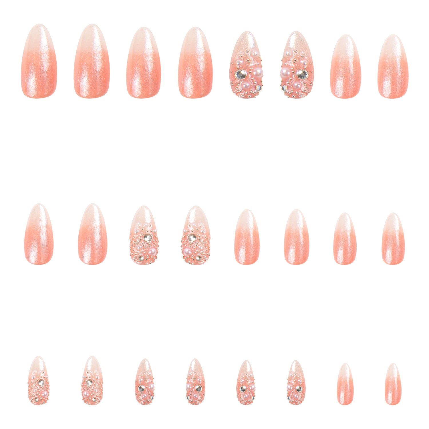 Dream Wedding Handmade Nails 24pcs H76