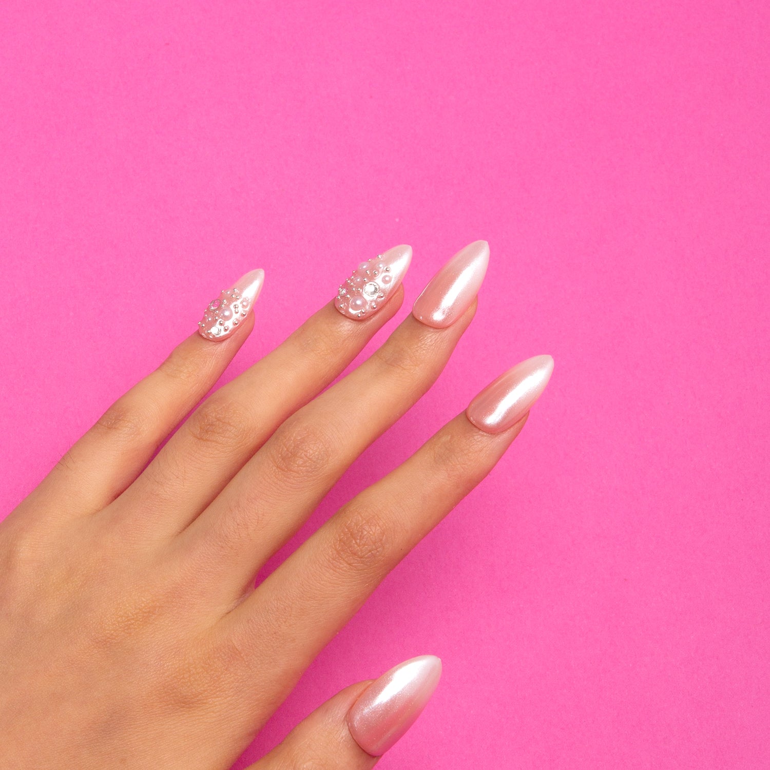 Dream Wedding Handmade Almond Nails H76 RTS