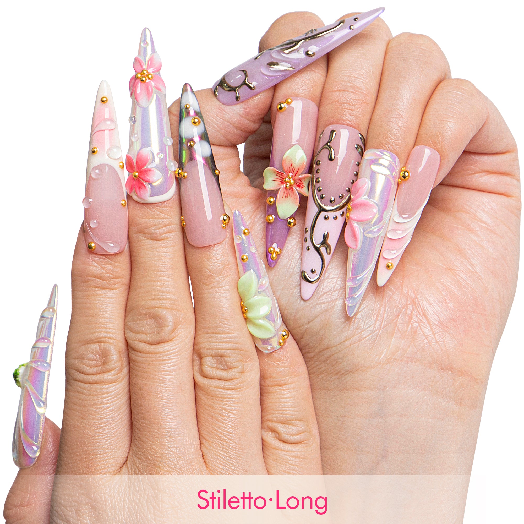 Iridescent Garden Handmade Nails H775