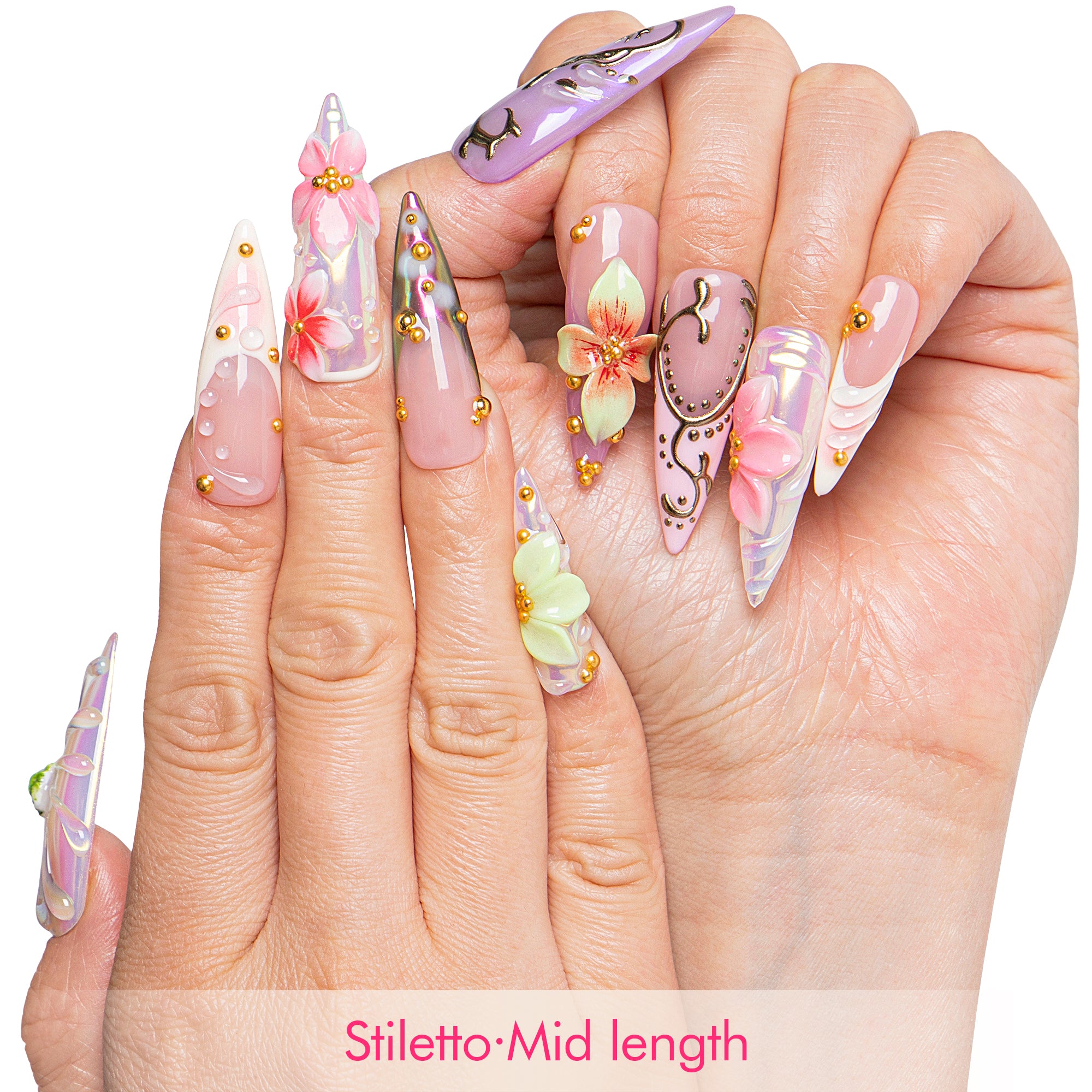 Iridescent Garden Handmade Nails H775