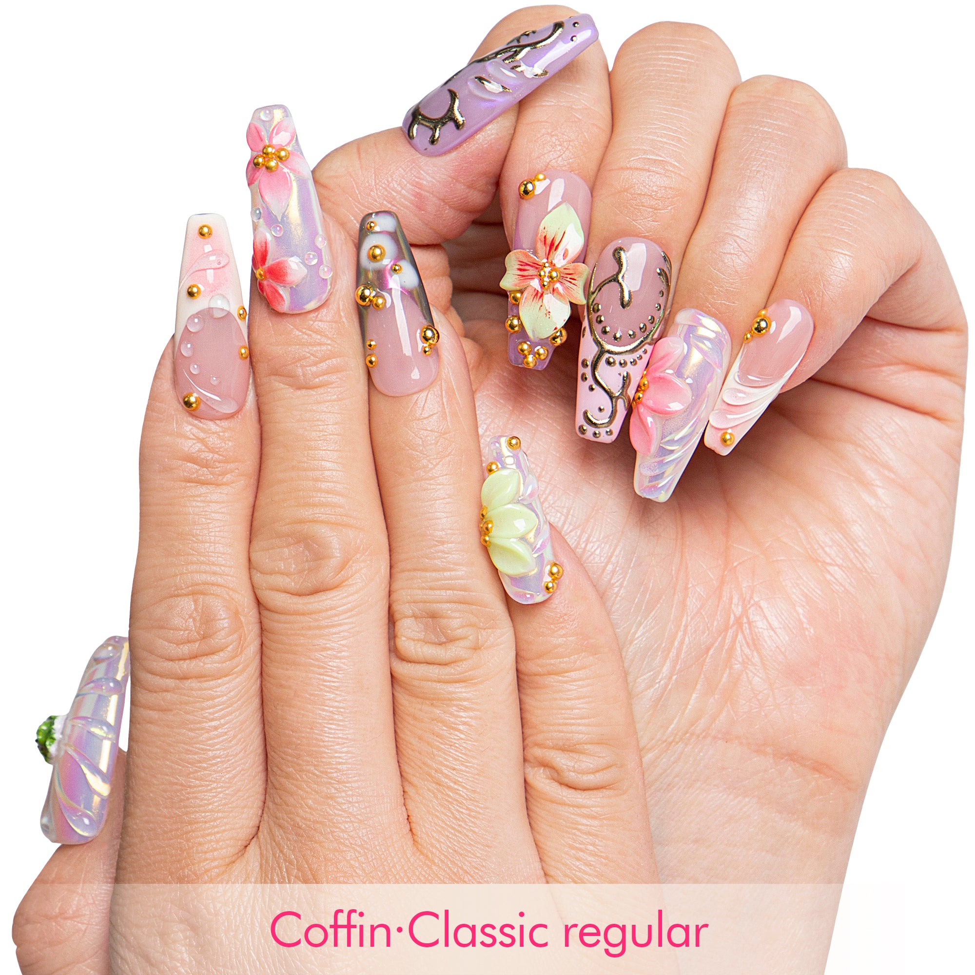 Iridescent Garden Handmade Nails H775