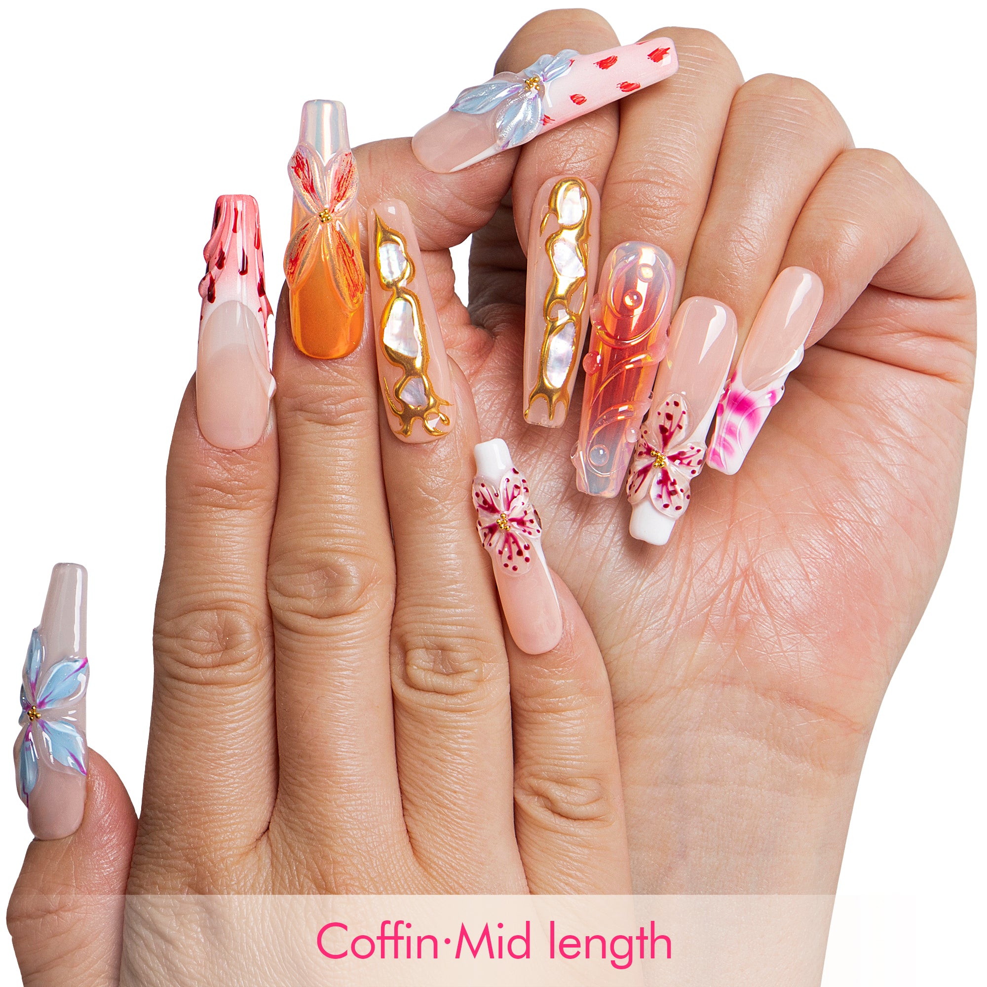 Sunlit Petals Handmade Nails H776