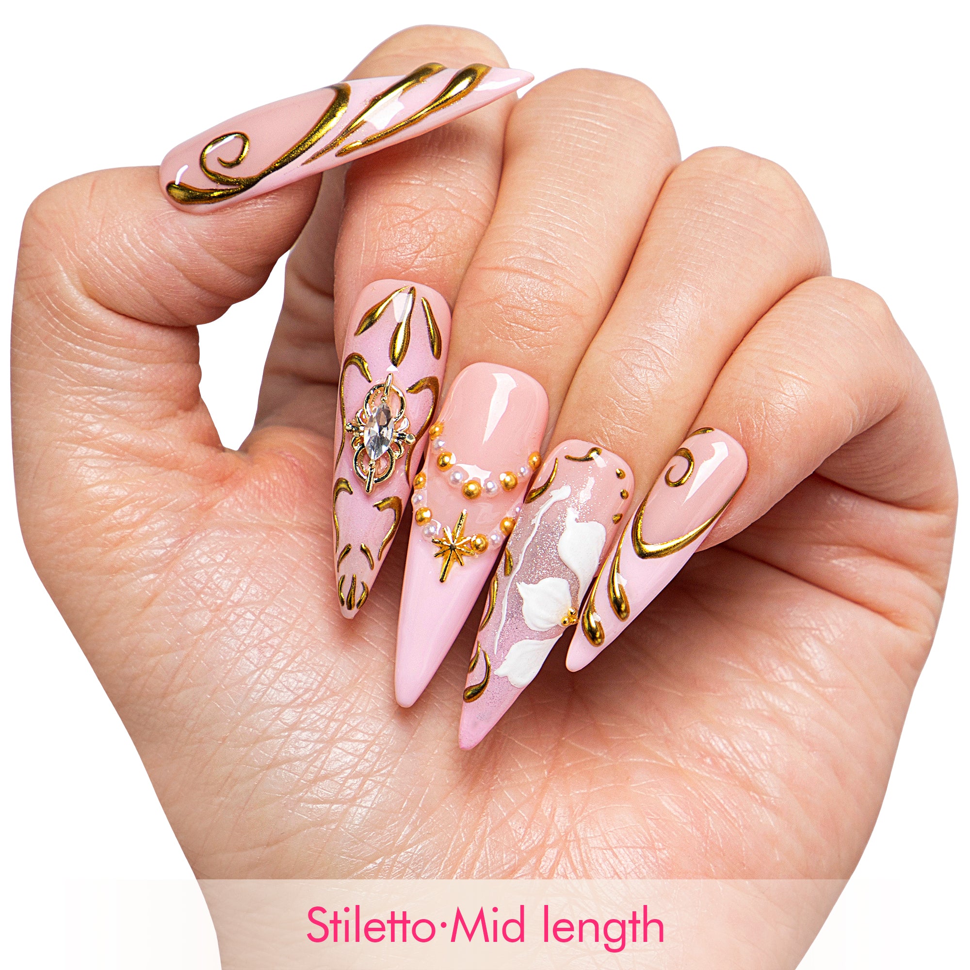 Pink Heirloom Handmade Nails H781