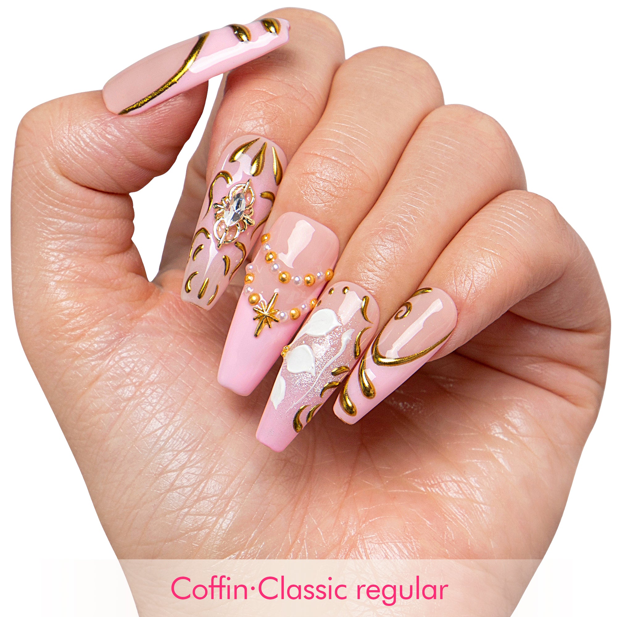 Pink Heirloom Handmade Nails H781