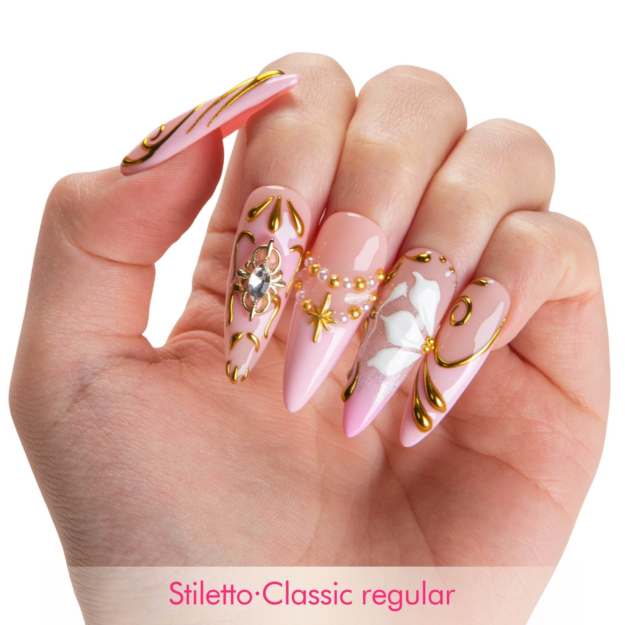 Pink Heirloom Handmade Nails H781