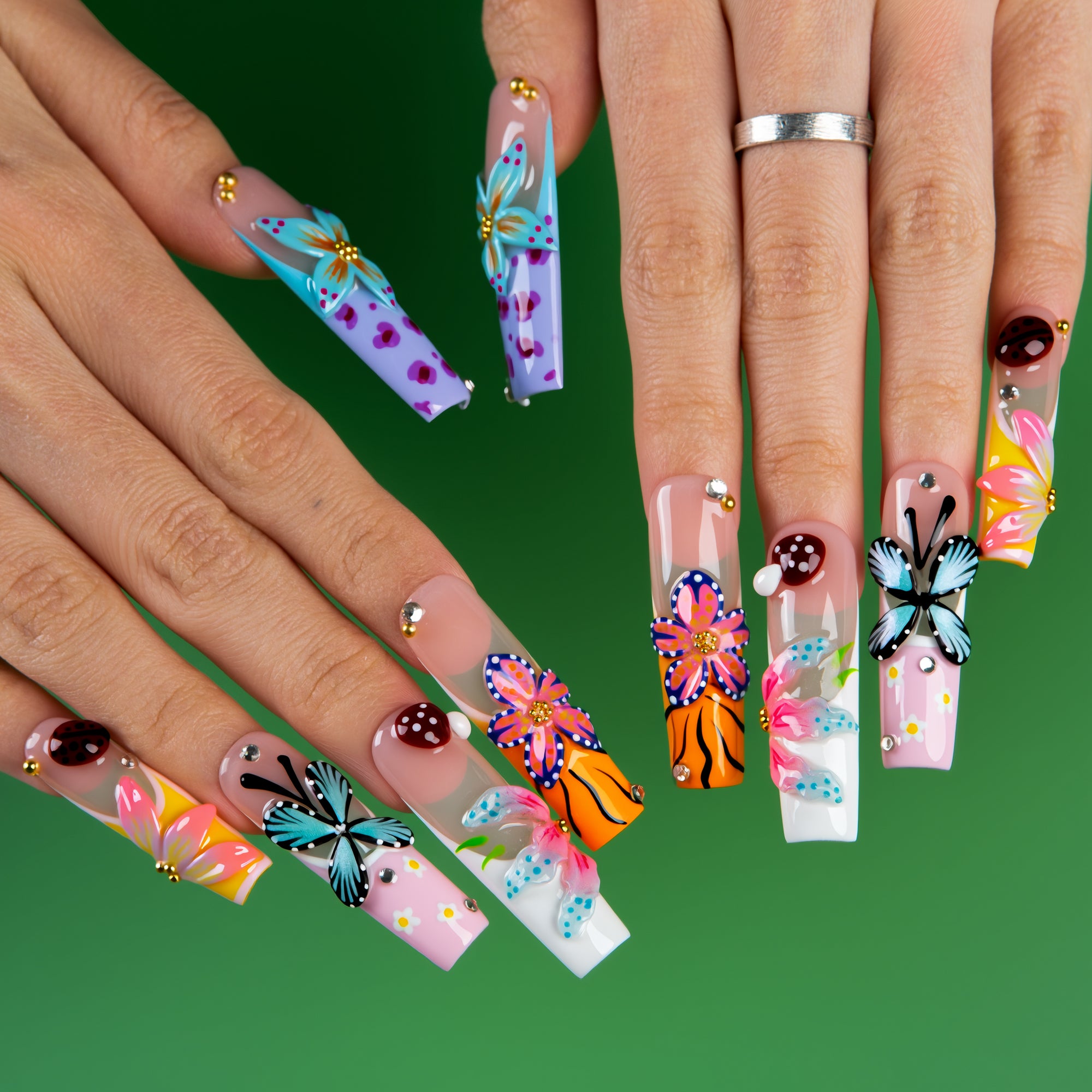 Fairy Garden Handmade Nails H782