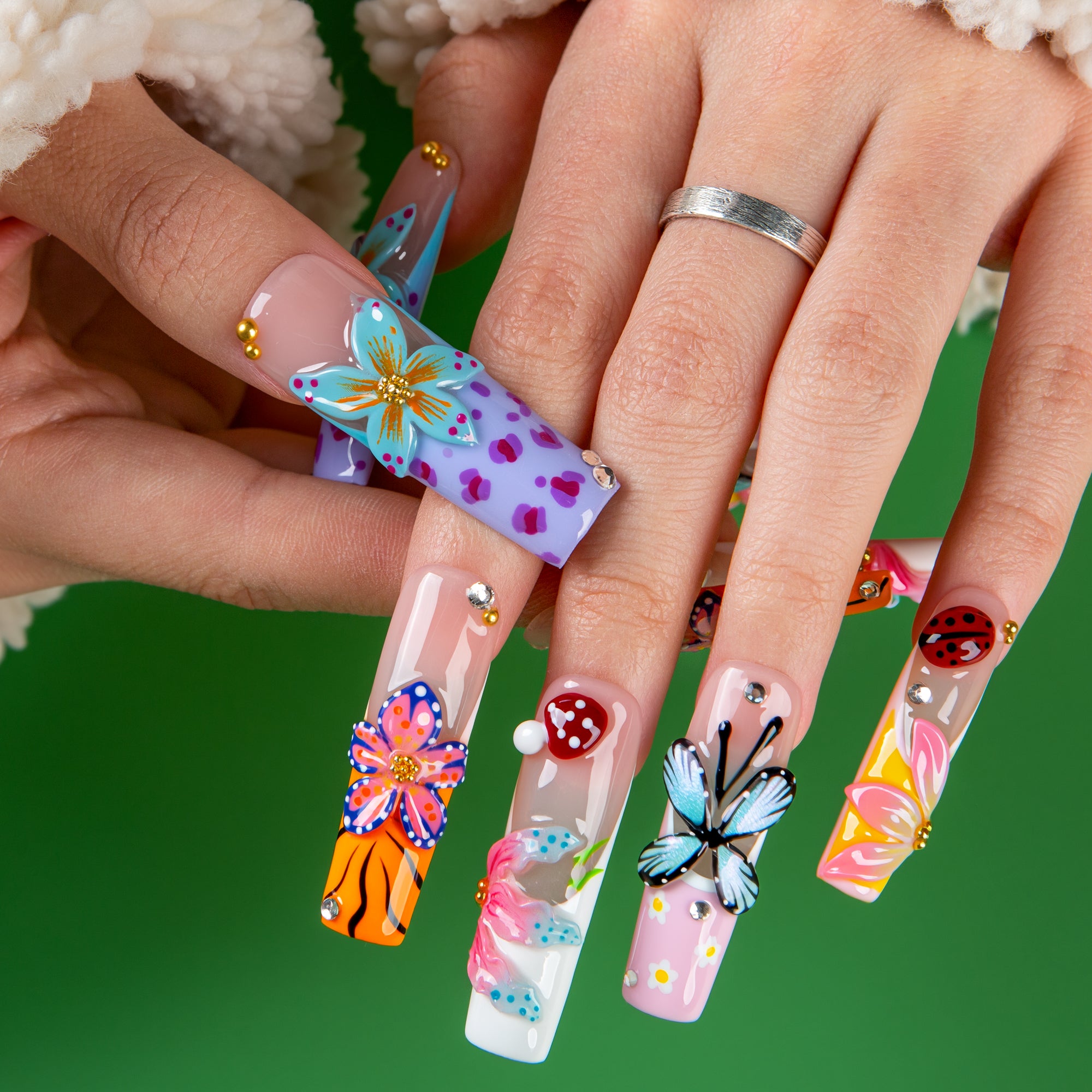 Fairy Garden Handmade Nails H782