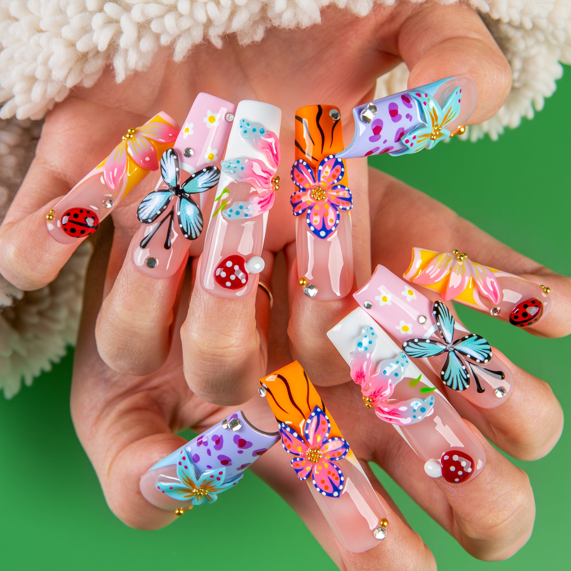 Fairy Garden Handmade Nails H782