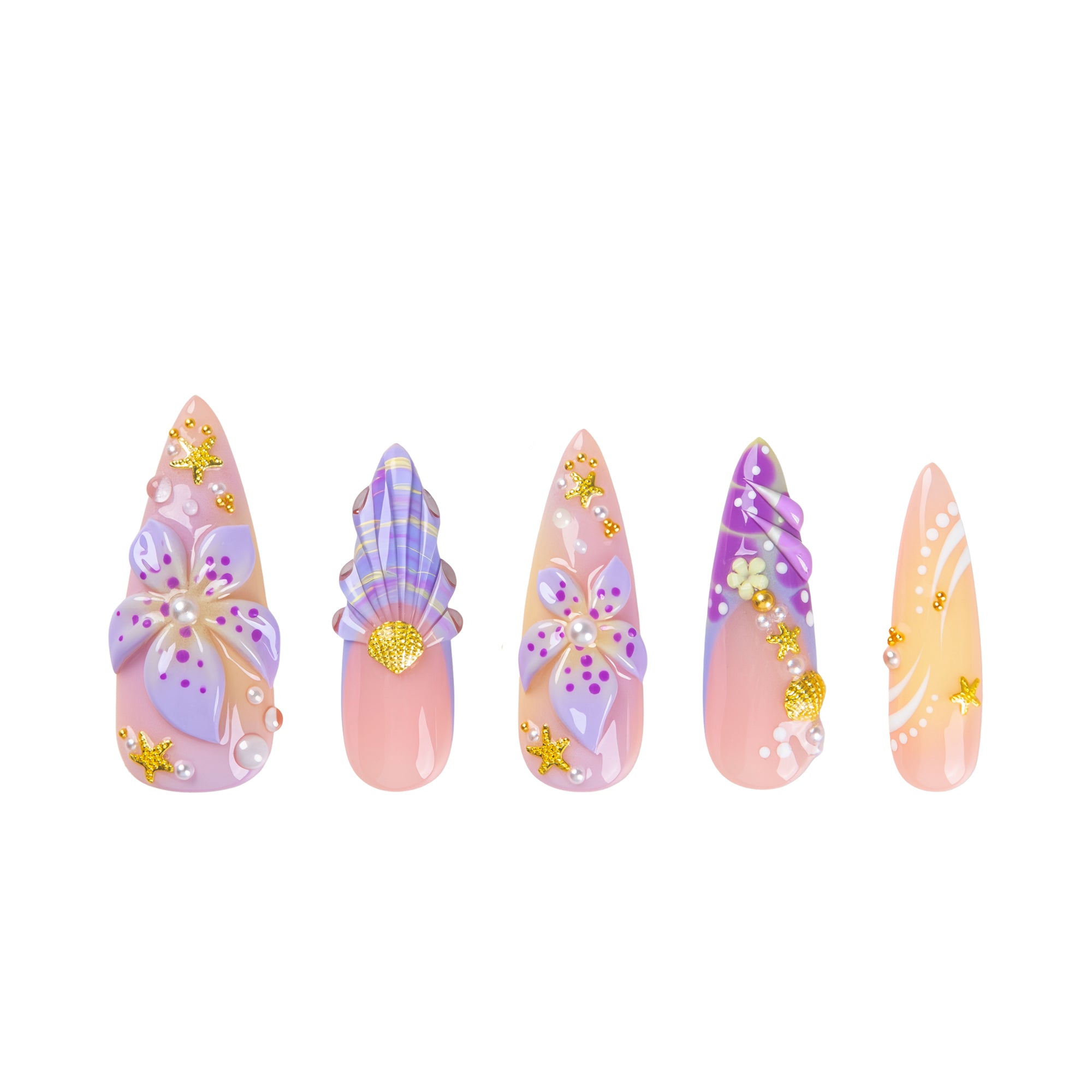 Mermaid Whisper Handmade Nails H783