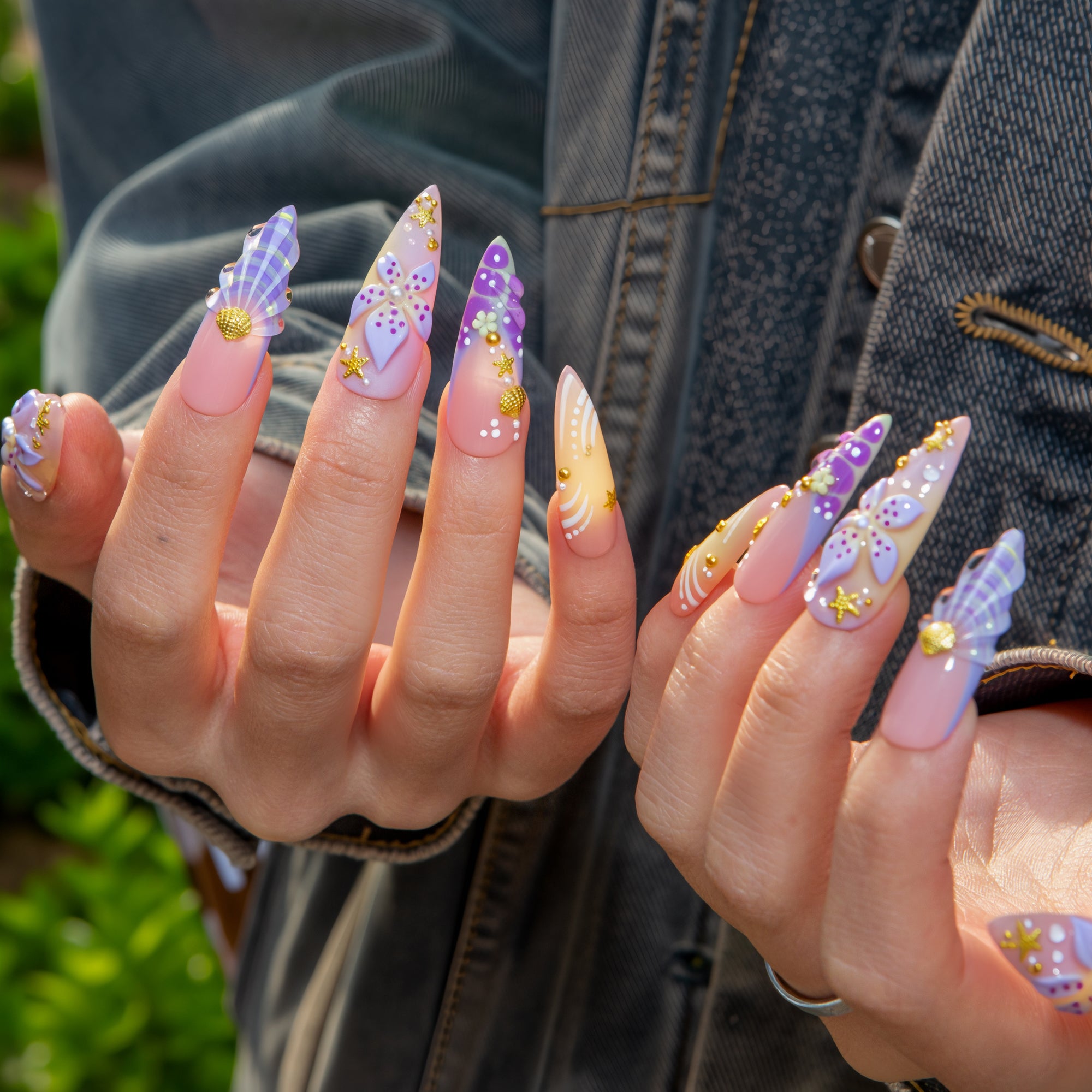 Mermaid Whisper Handmade Nails H783
