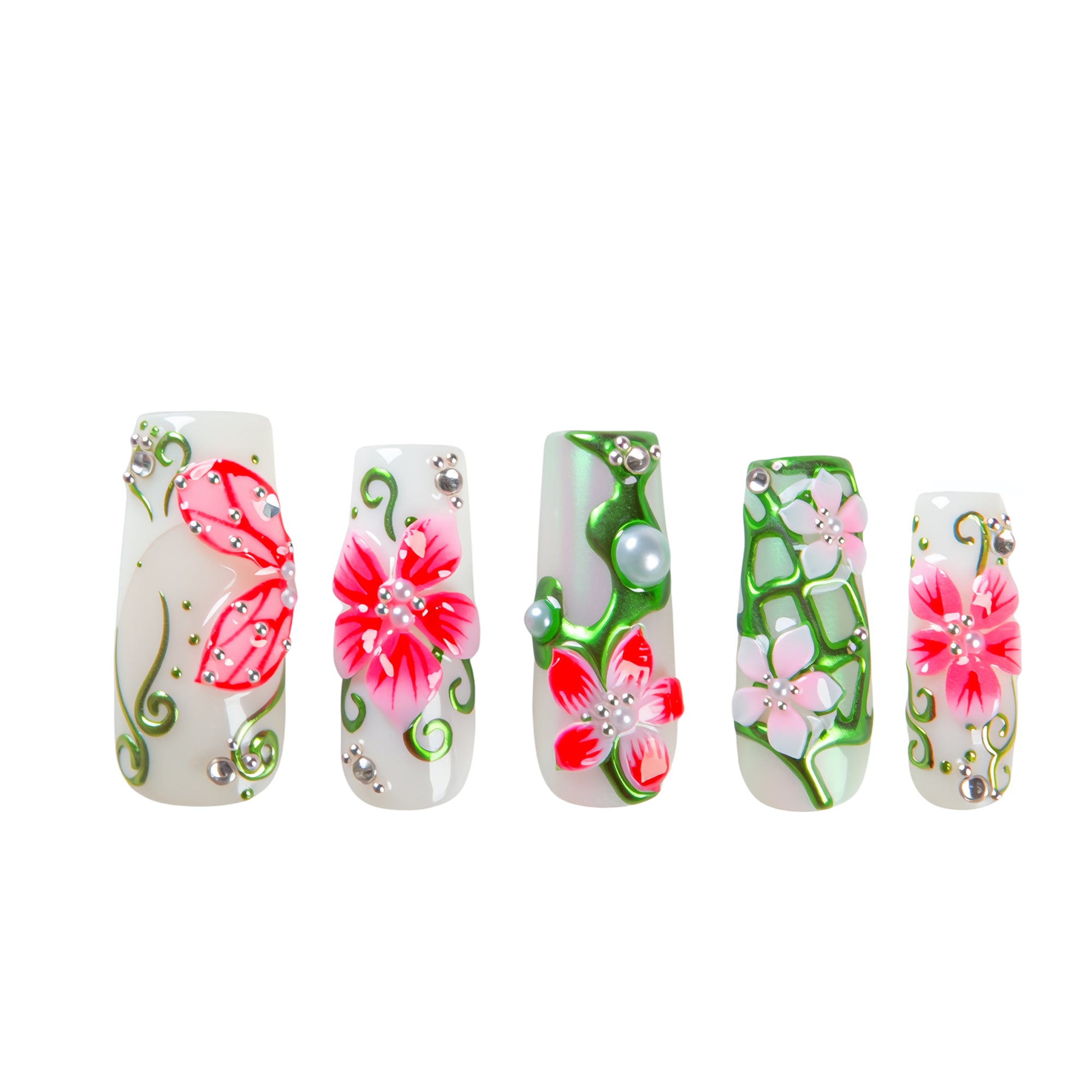 Jade Garden Handmade Square Nails H785 RTS