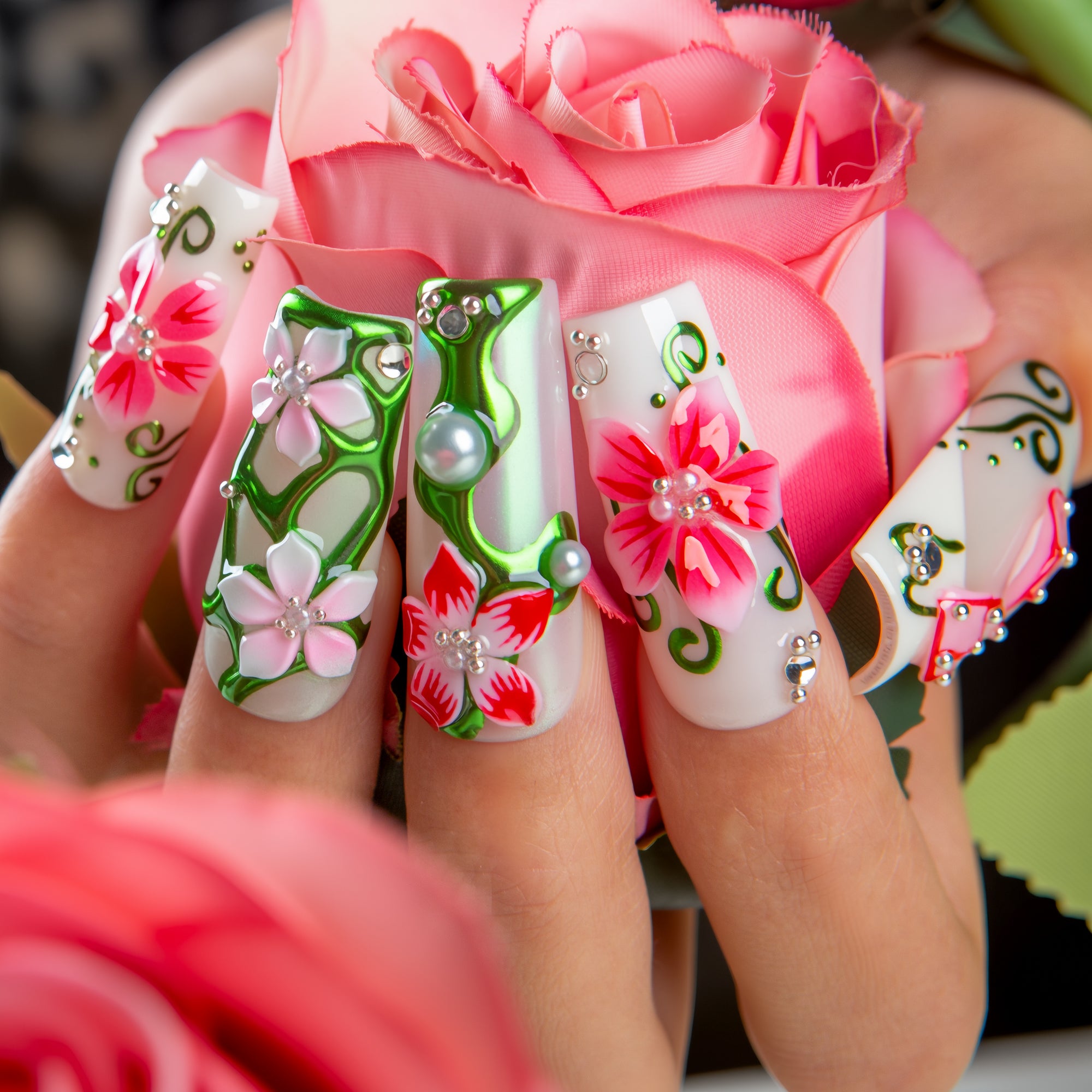Jade Garden Handmade Square Nails H785 RTS
