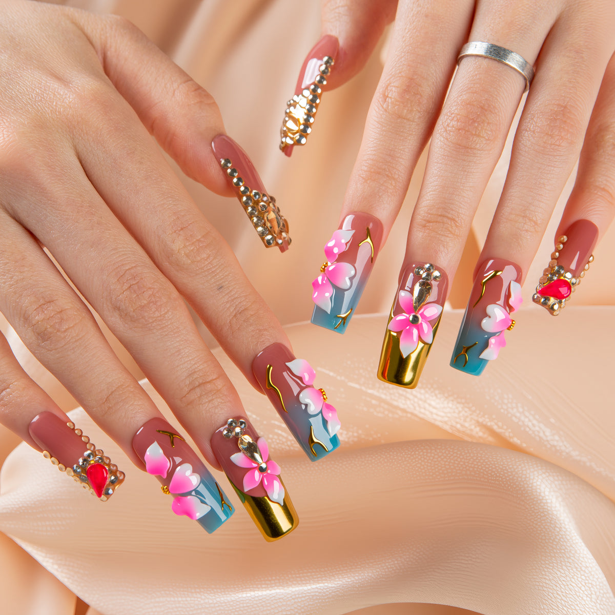 Haute Bloom Handmade Square Nails H787 RTS