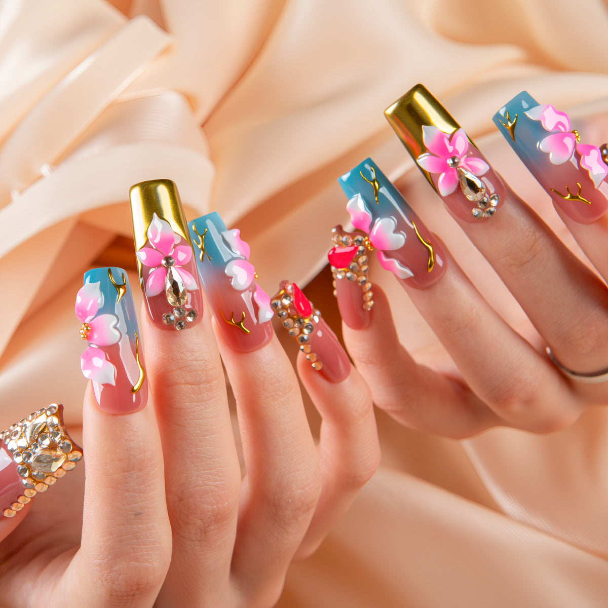 Haute Bloom Handmade Square Nails H787 RTS