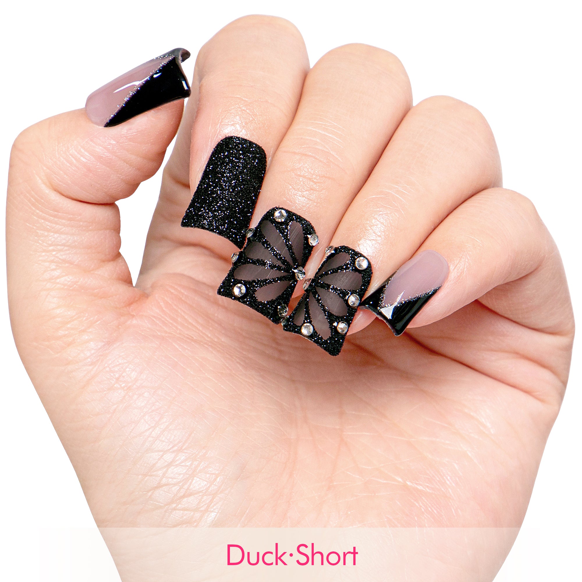 Dancing Spirit Black Handmade Nails H79