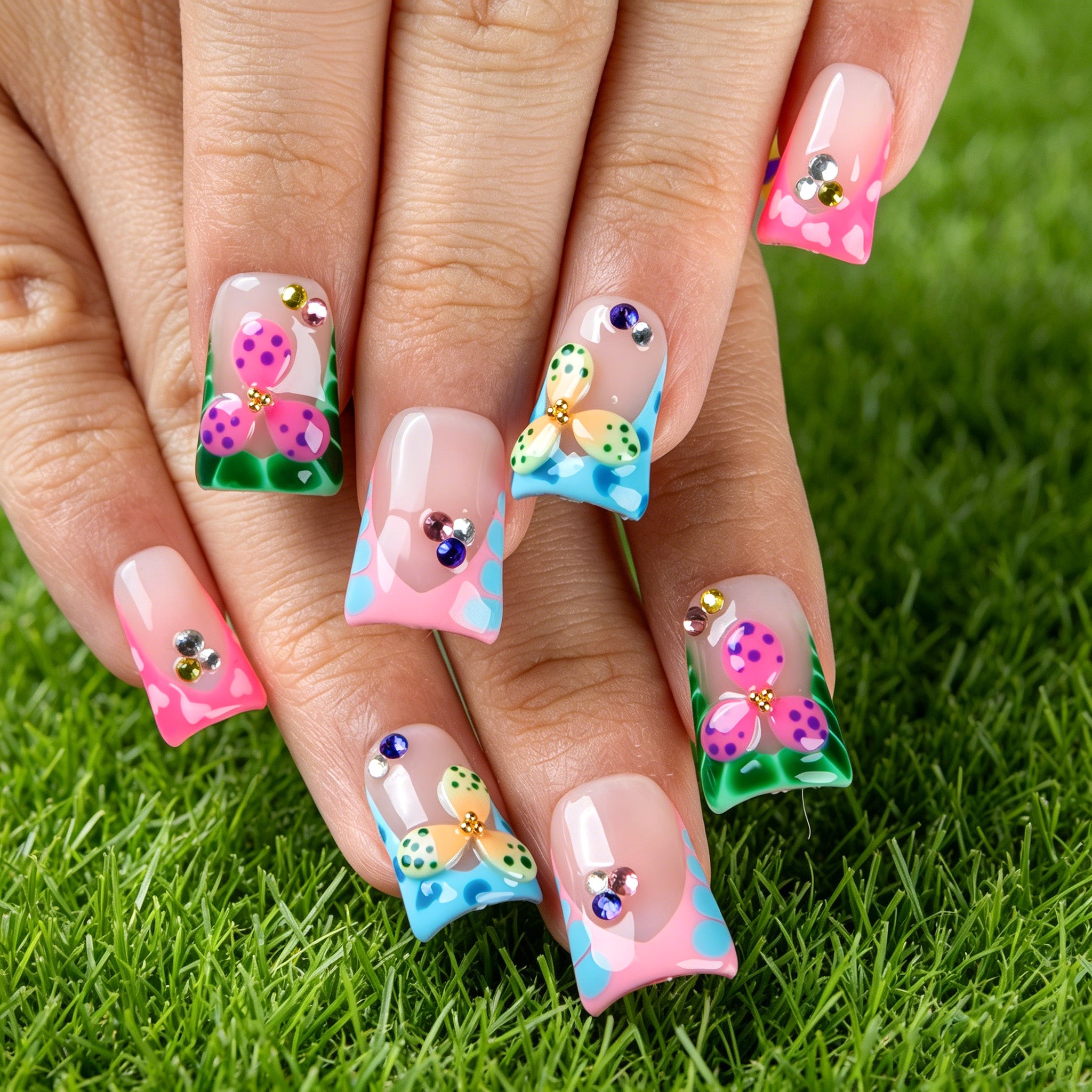 Candy Confetti Handmade Nails H796