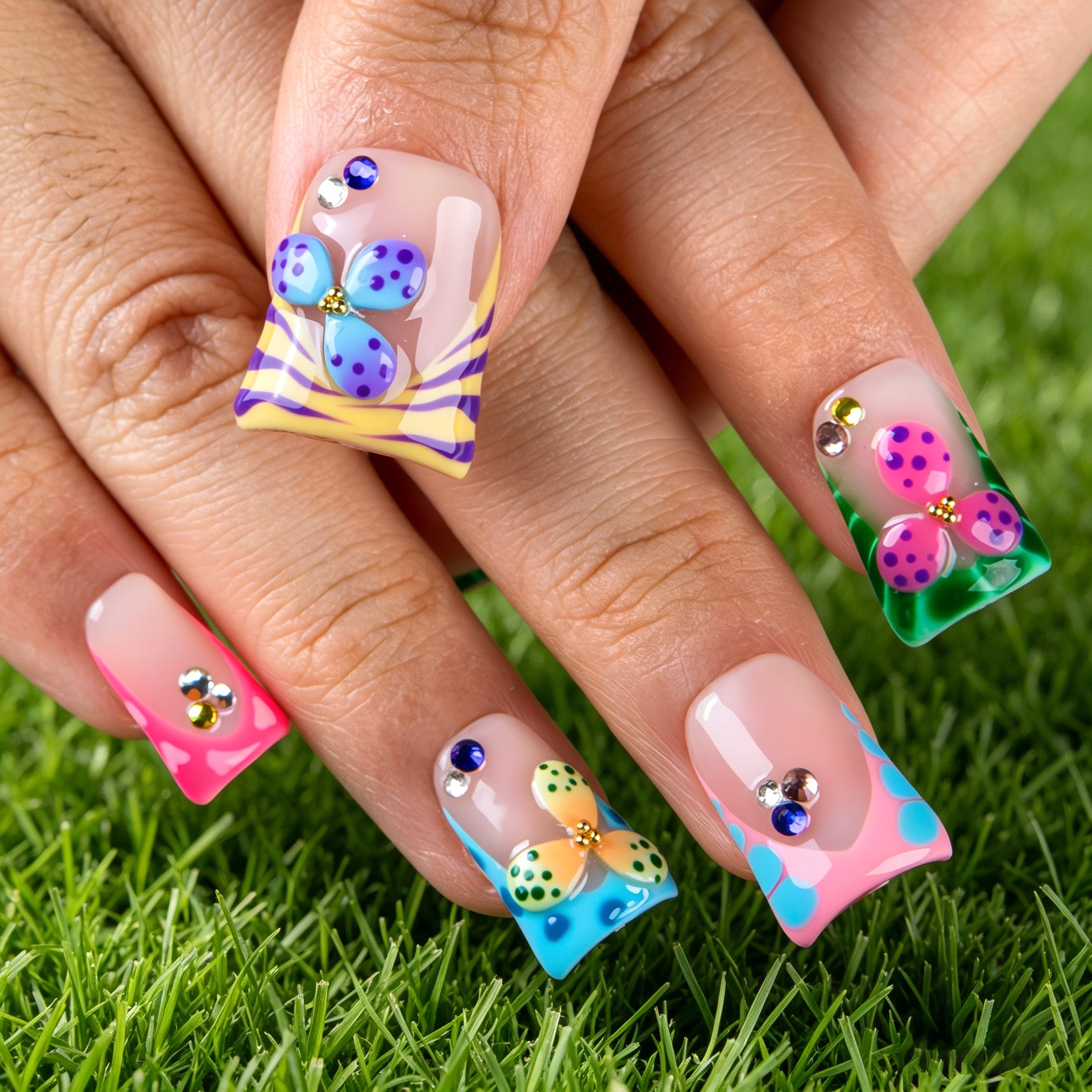 Candy Confetti Handmade Nails H796