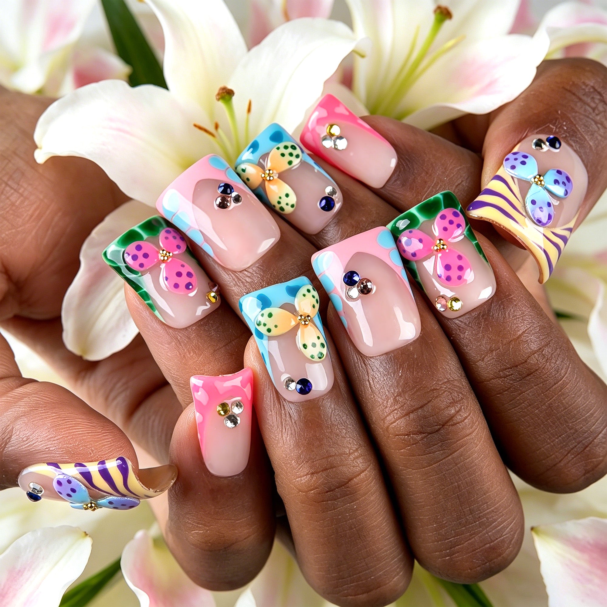Candy Confetti Handmade Nails H796