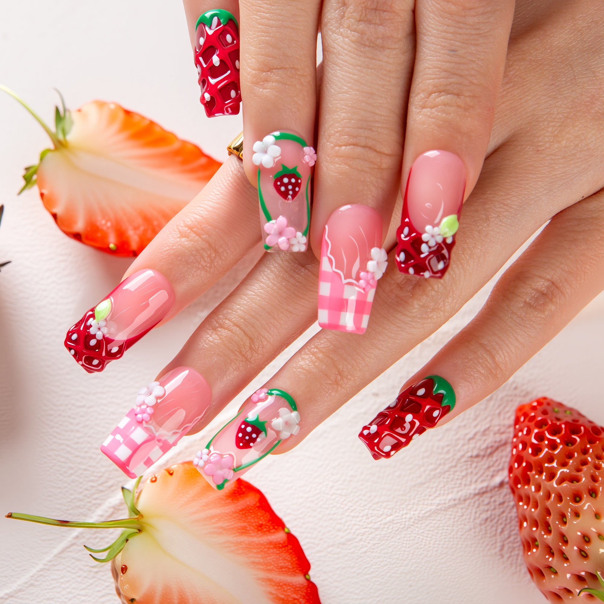 Picnic Rouge Handmade Nails H798