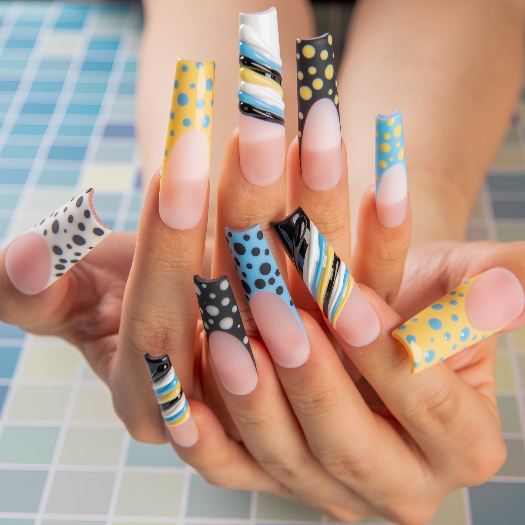 Bubble Groove Handmade Nails H799