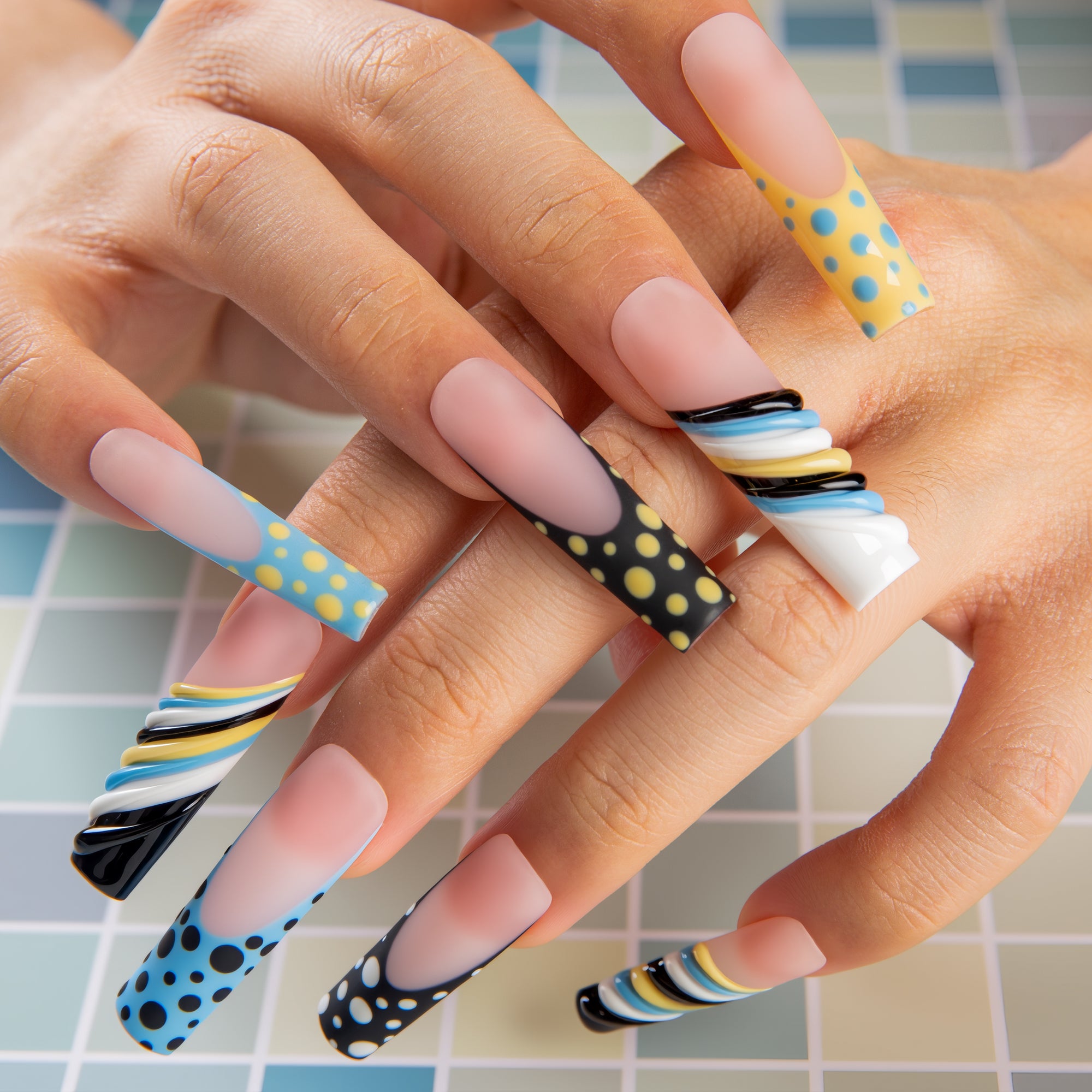 Bubble Groove Handmade Nails H799