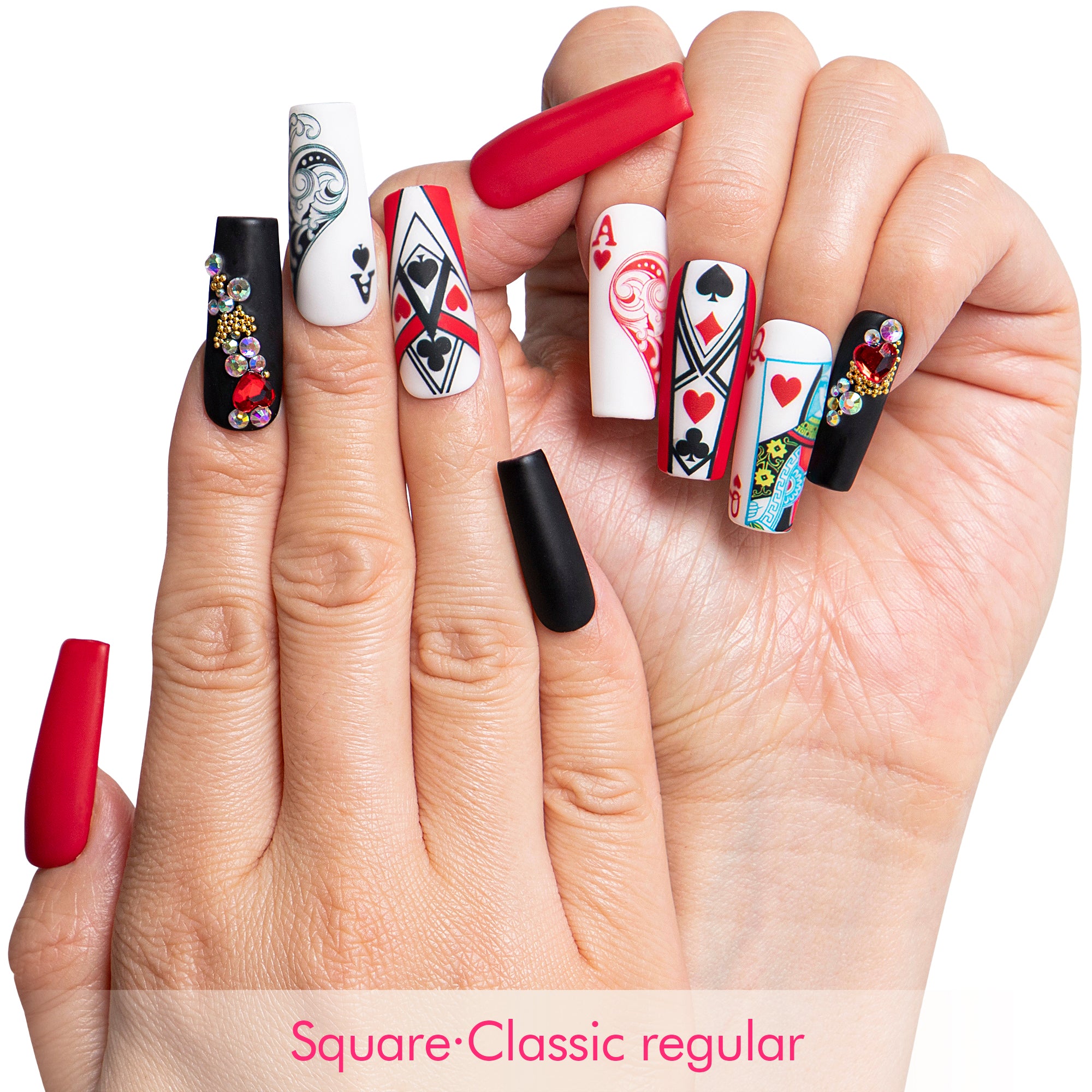 Poker Night Handmade Nails H800